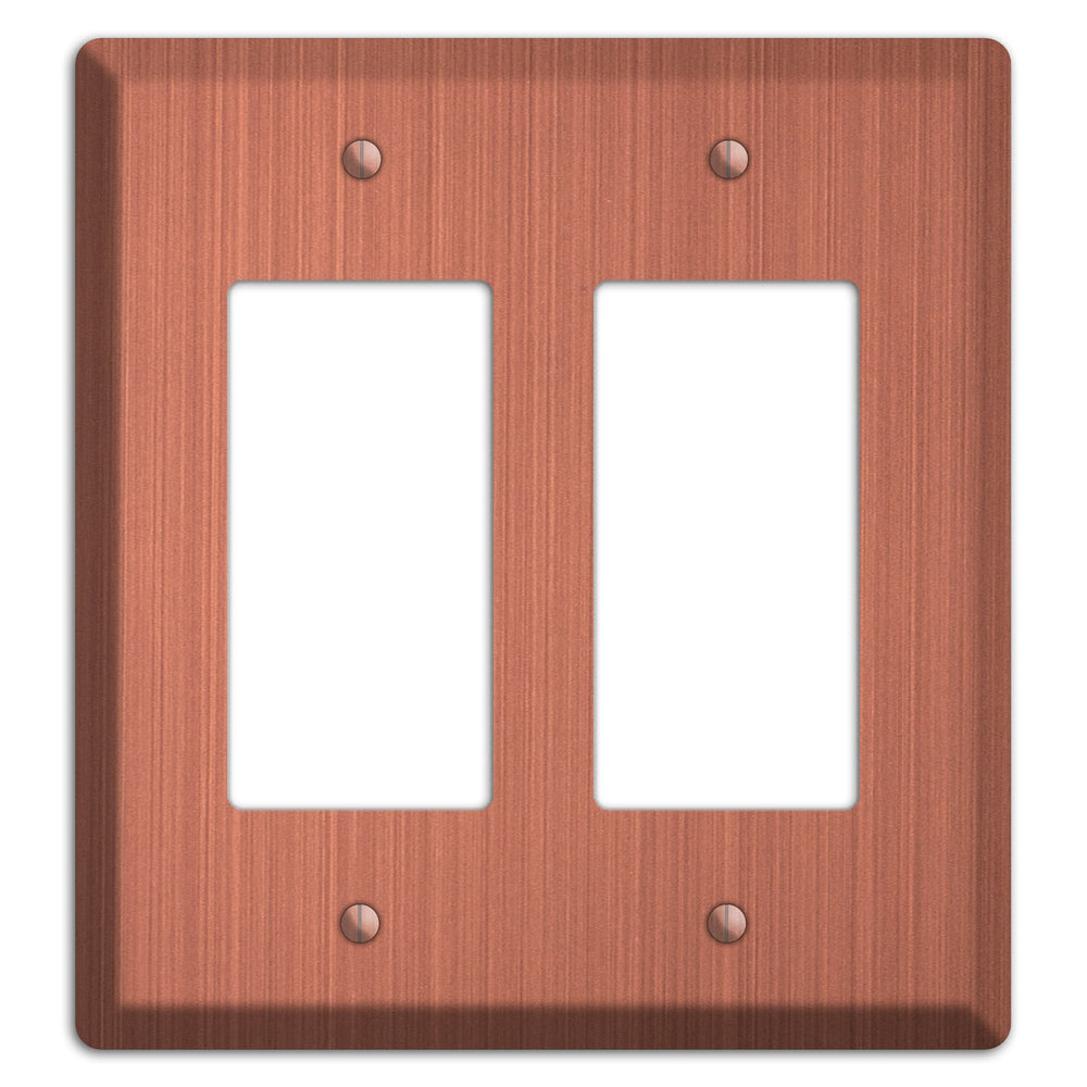 Antique Brushed Solid Copper 2 Rocker Wallplate