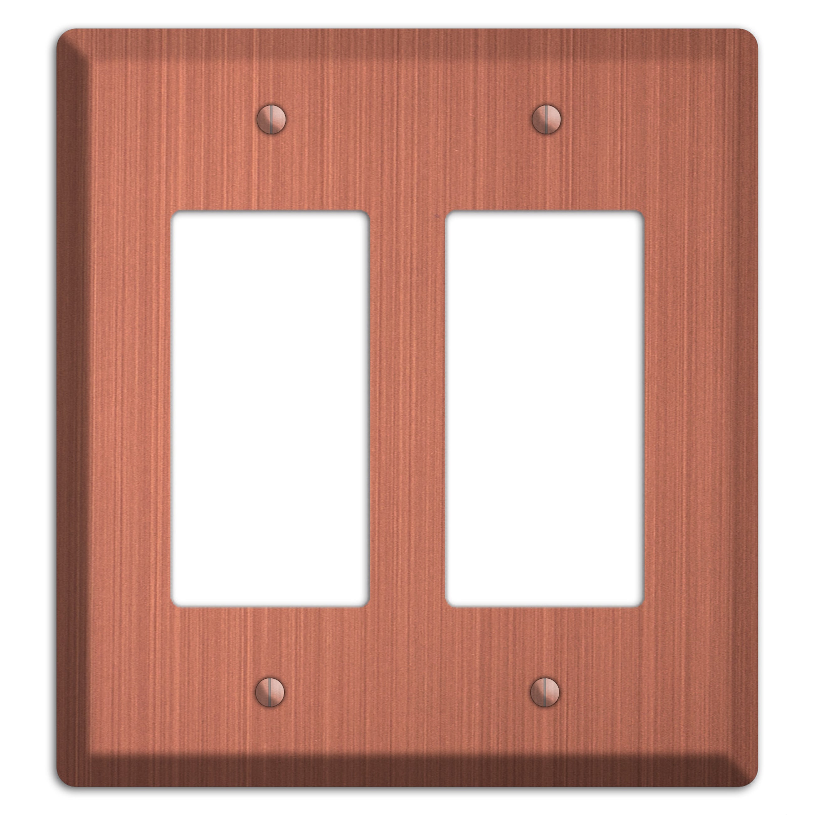 Antique Brushed Solid Copper 2 Rocker Wallplate