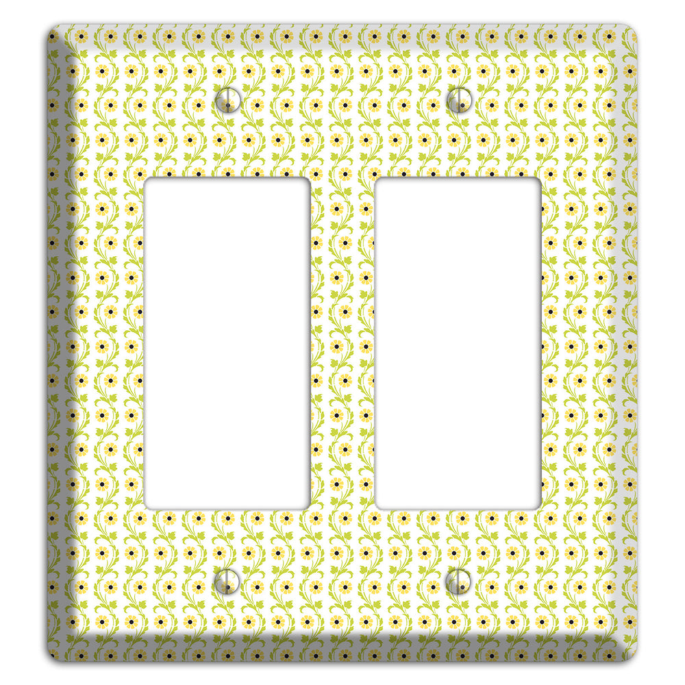 Tiny Yellow and Green Retro Sprig 2 Rocker Wallplate