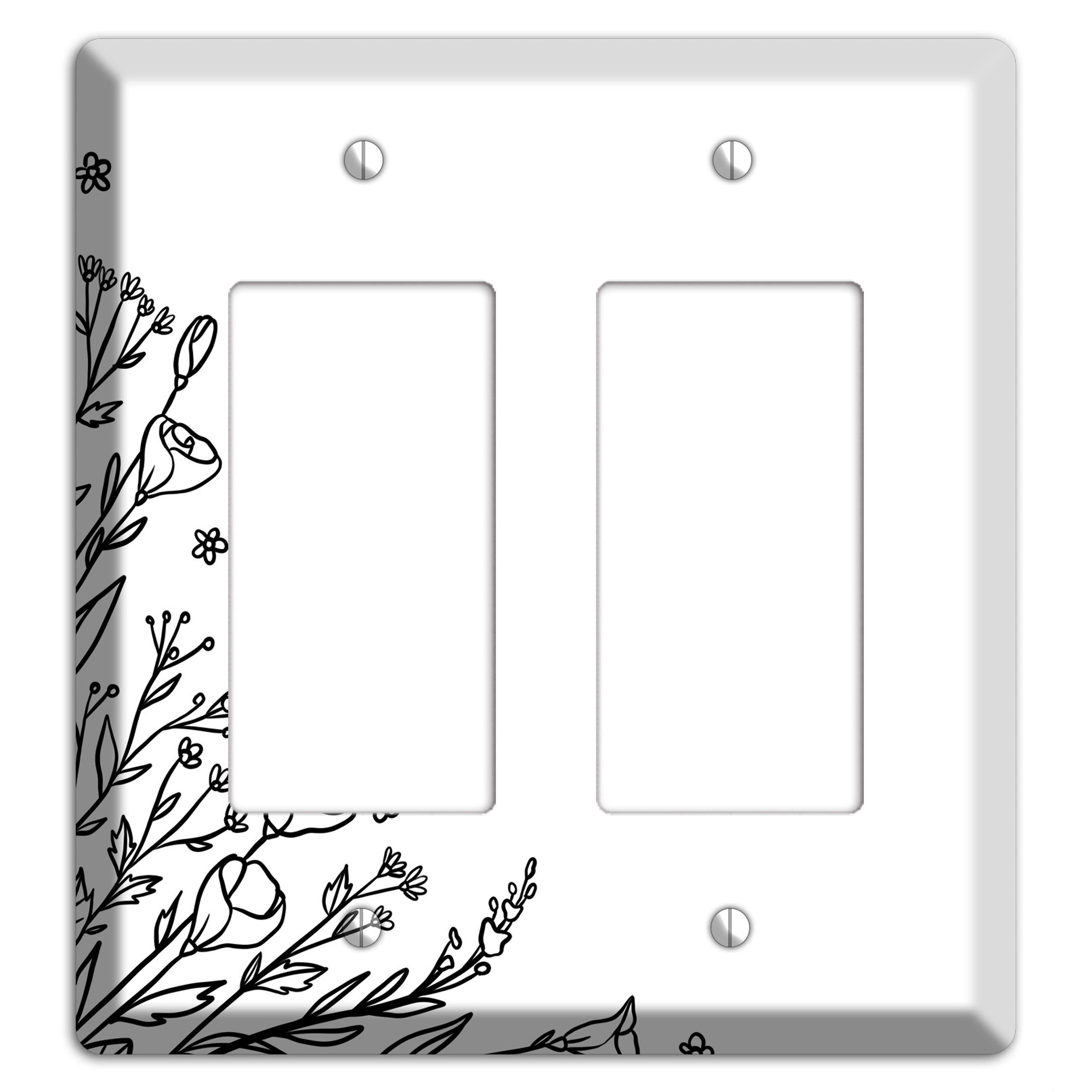 Hand-Drawn Floral 35 2 Rocker Wallplate