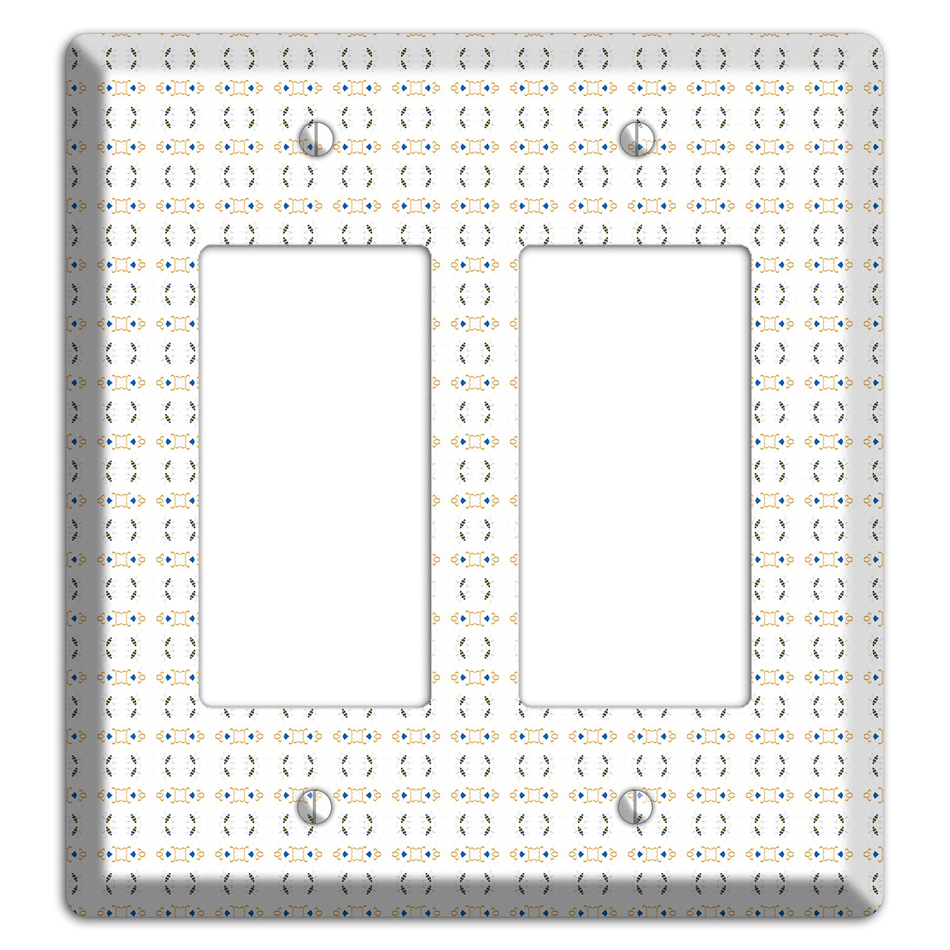 White with Grey and Olive Simple Geometric 2 Rocker Wallplate