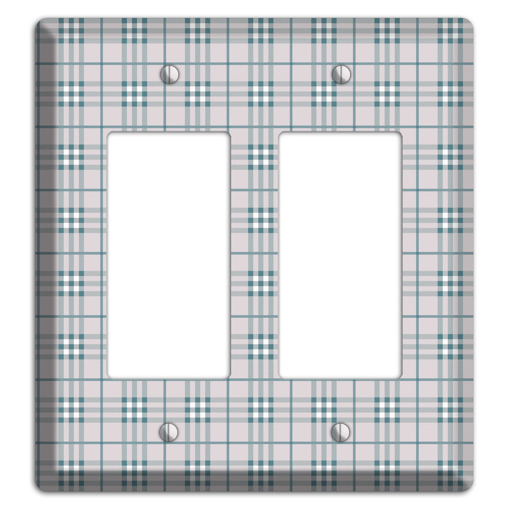 Multi Grey Plaid 2 Rocker Wallplate