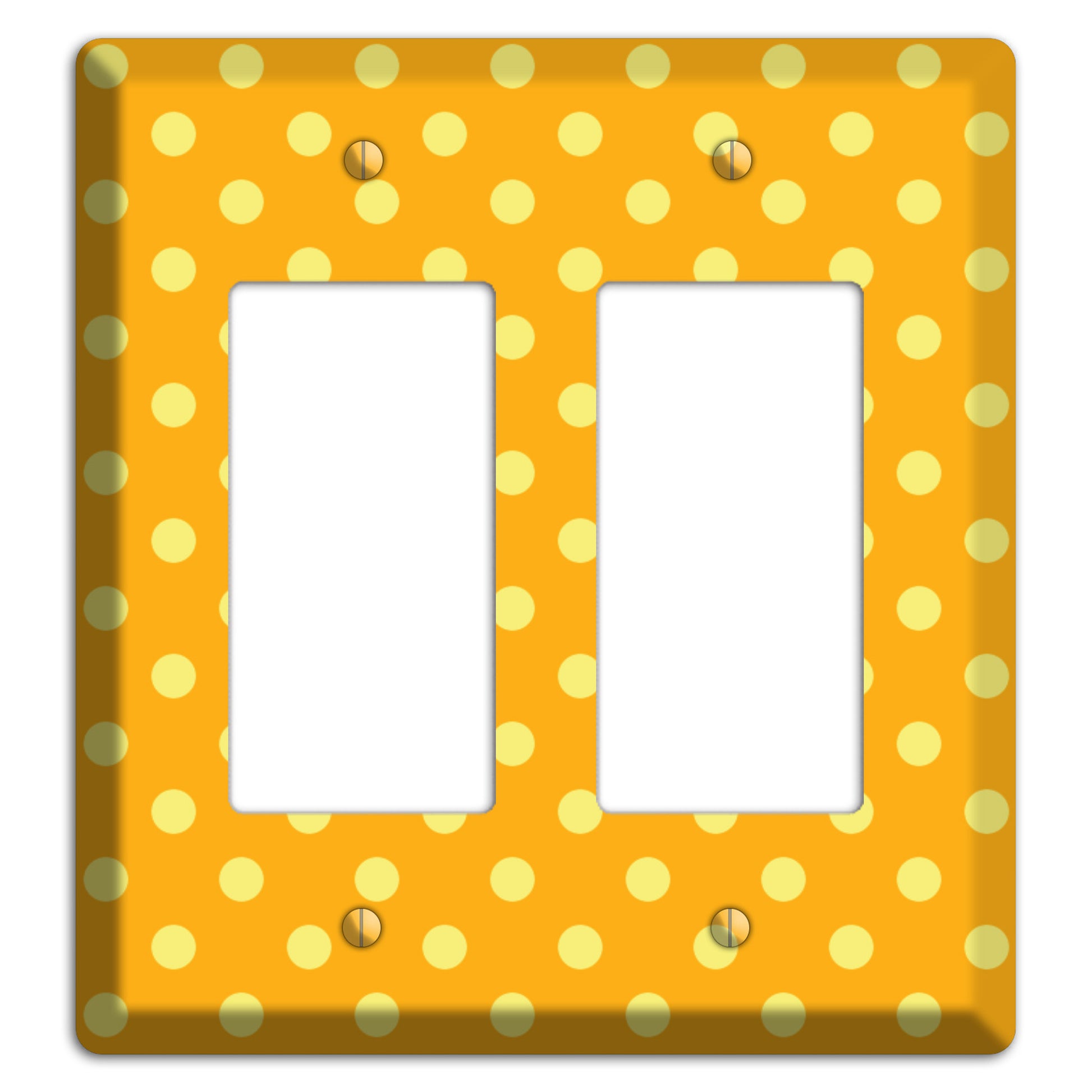 Orange and Yellow Polka Dot 2 Rocker Wallplate