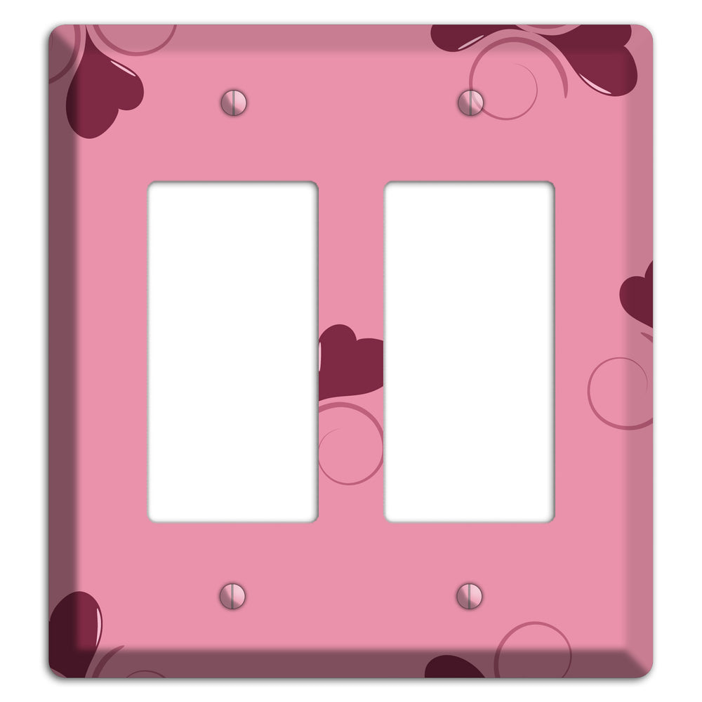 Pink with Hearts 2 Rocker Wallplate