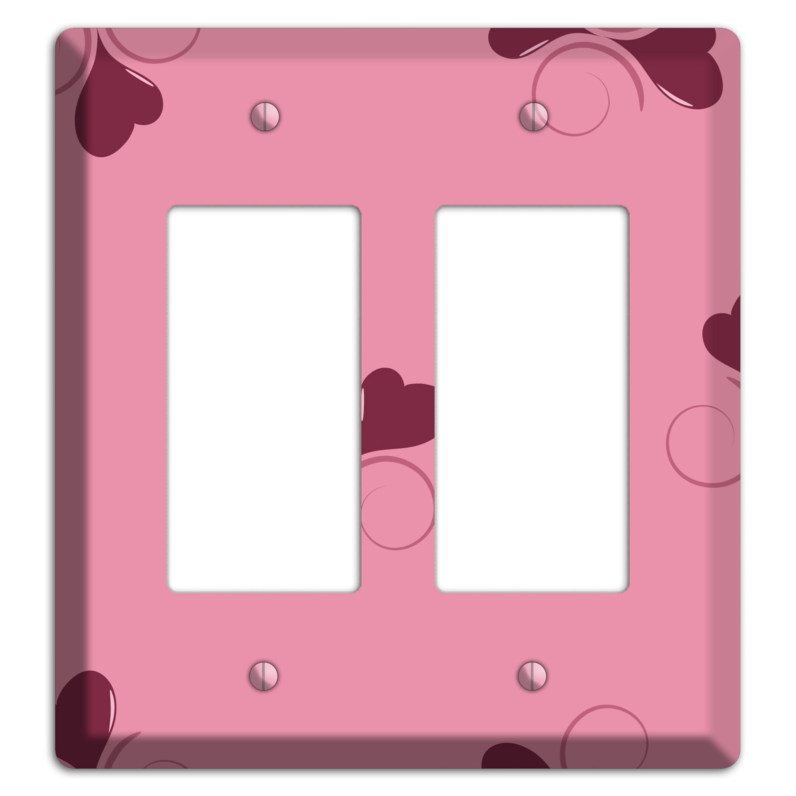 Pink with Hearts 2 Rocker Wallplate