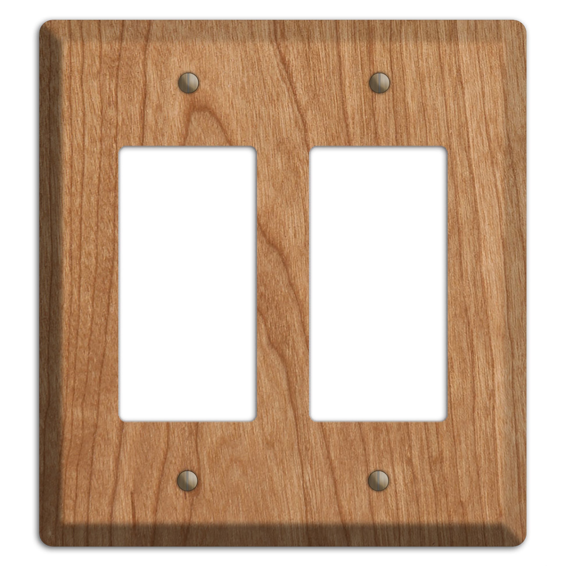 Unfinished Cherry Wood Double Rocker Cover Plate