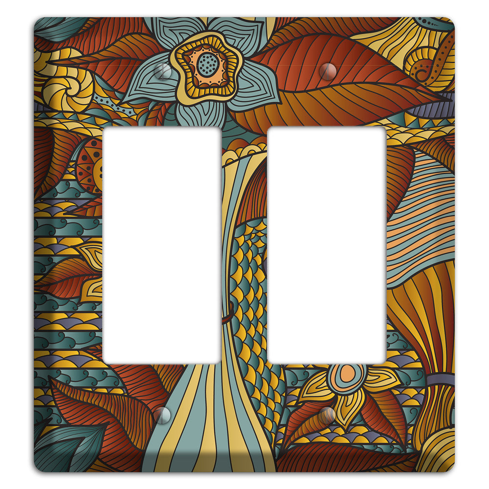 Retro Flourish 4 2 Rocker Wallplate
