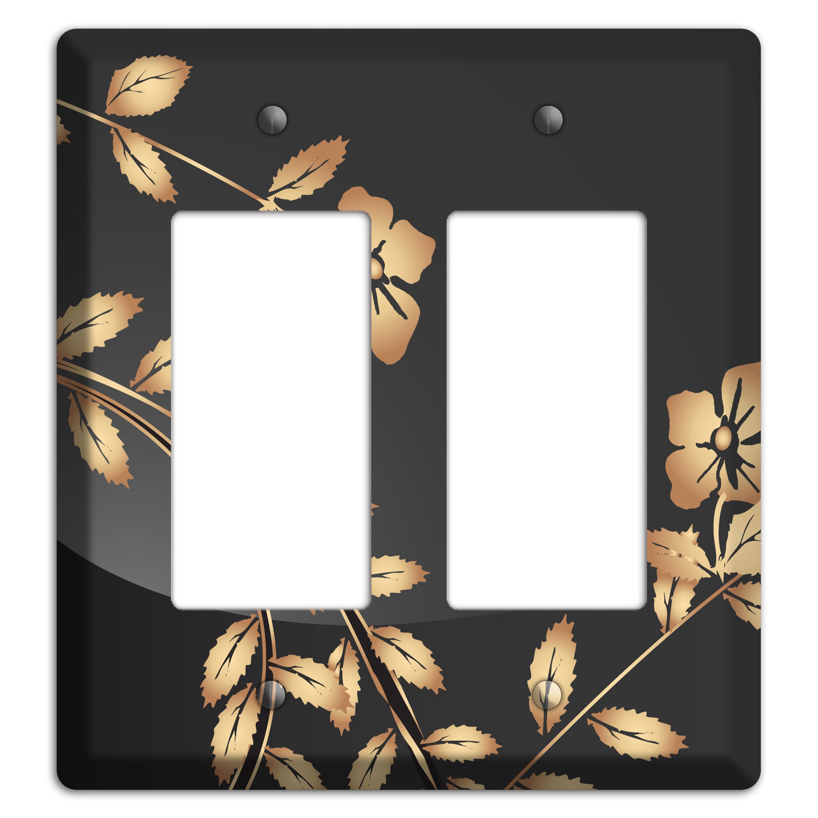 Black Sprig 2 Rocker Wallplate