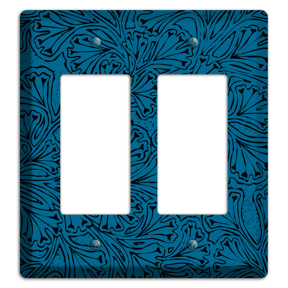 Deco Blue Interlocking Floral 2 Rocker Wallplate