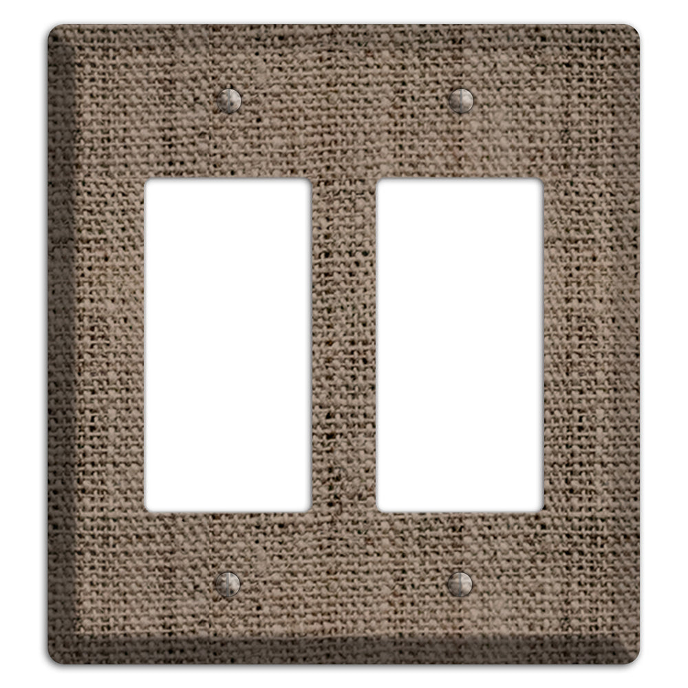 Coffee Burlap 2 Rocker Wallplate