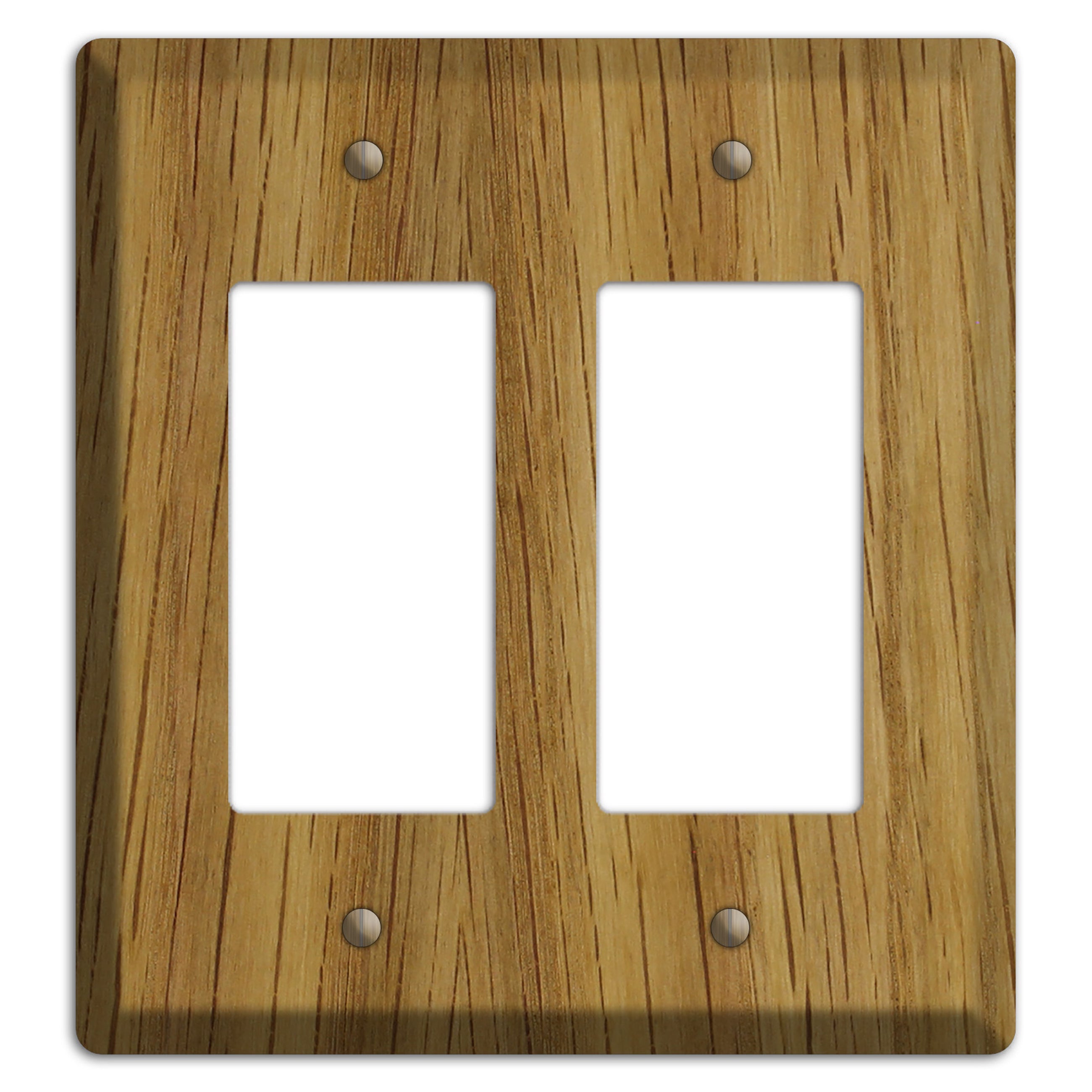 Unfinished White Oak Wood Double Rocker Cover Plate
