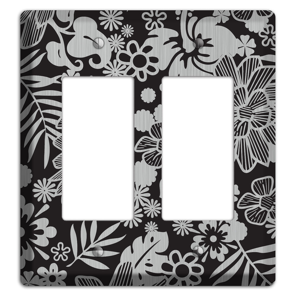 Black with Stainless Steel Tropical 2 Rocker Wallplate