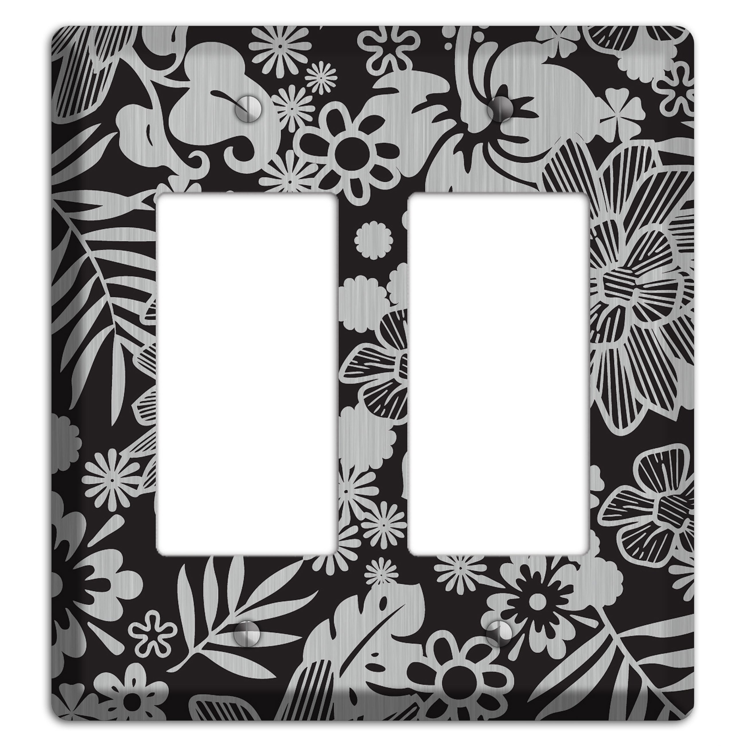 Black with Stainless Tropical 2 Rocker Wallplate