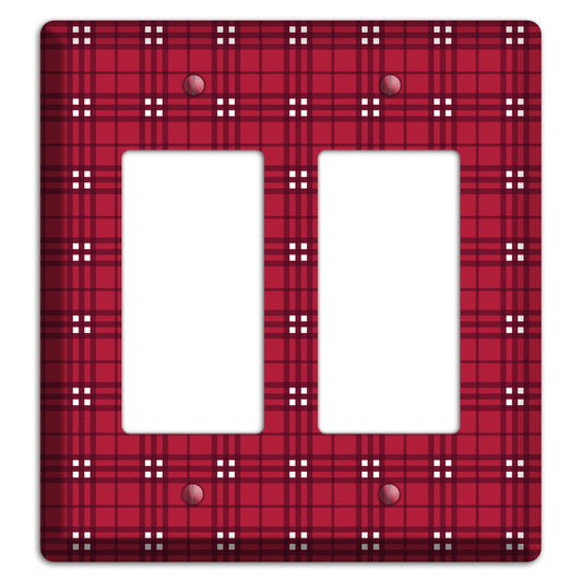 Red and White Plaid 2 Rocker Wallplate