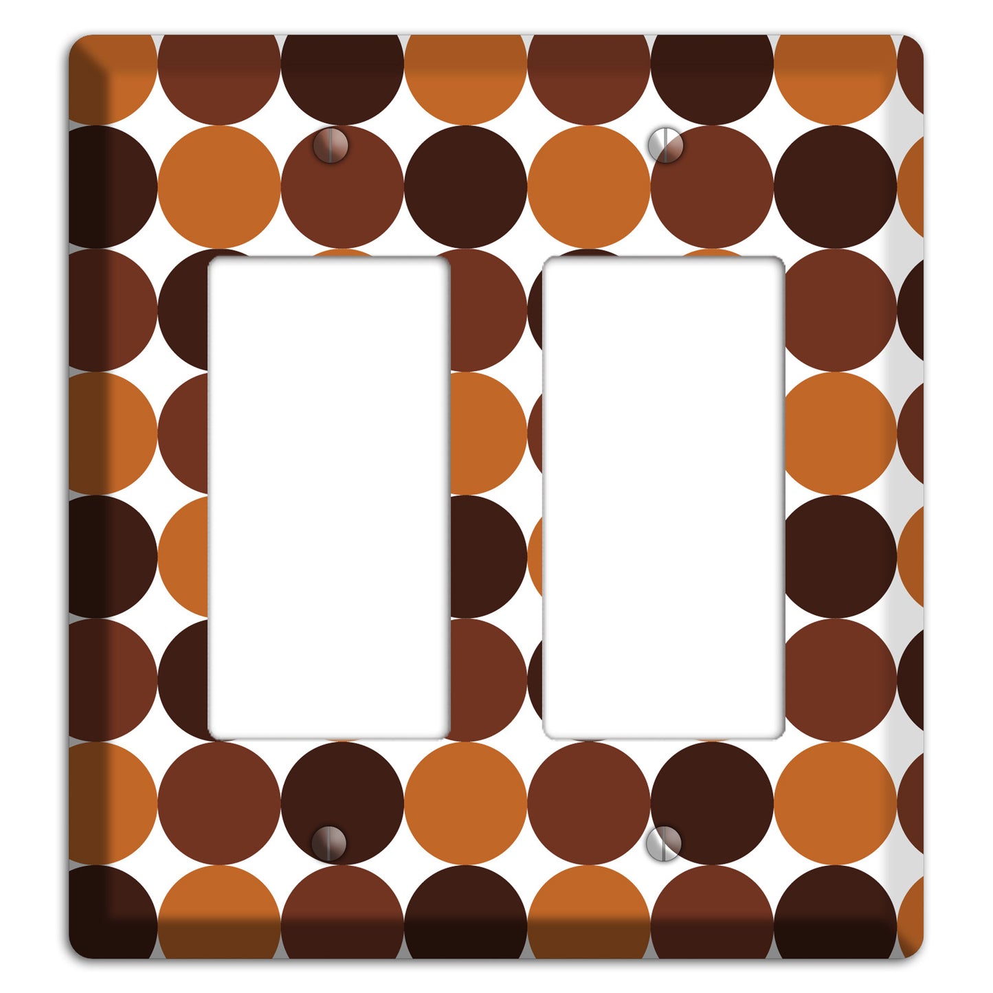Multi Brown Tiled Dots 2 Rocker Wallplate