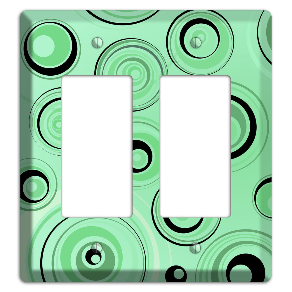 Mint Green Circles 2 Rocker Wallplate
