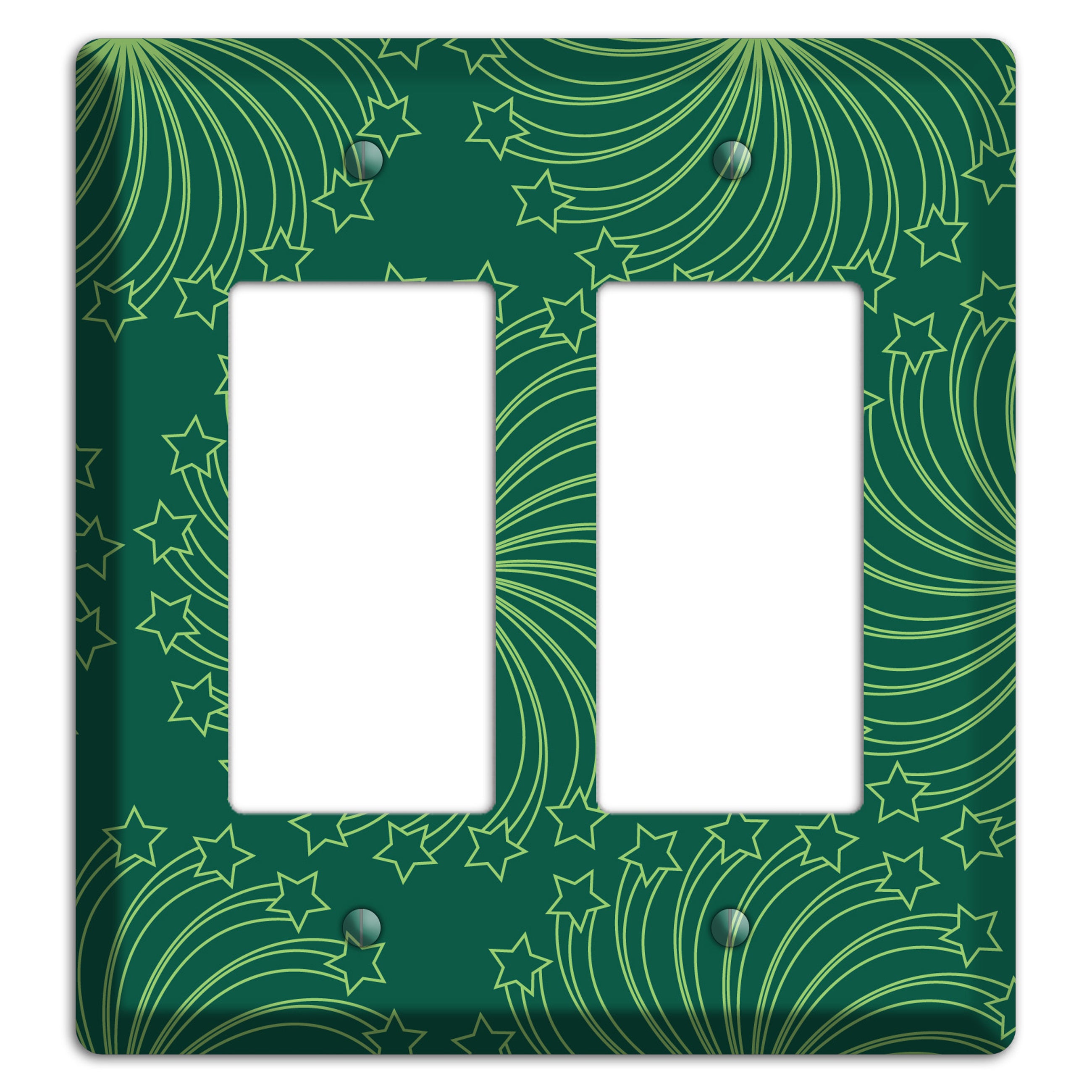 Multi Green Star Swirl 2 Rocker Wallplate