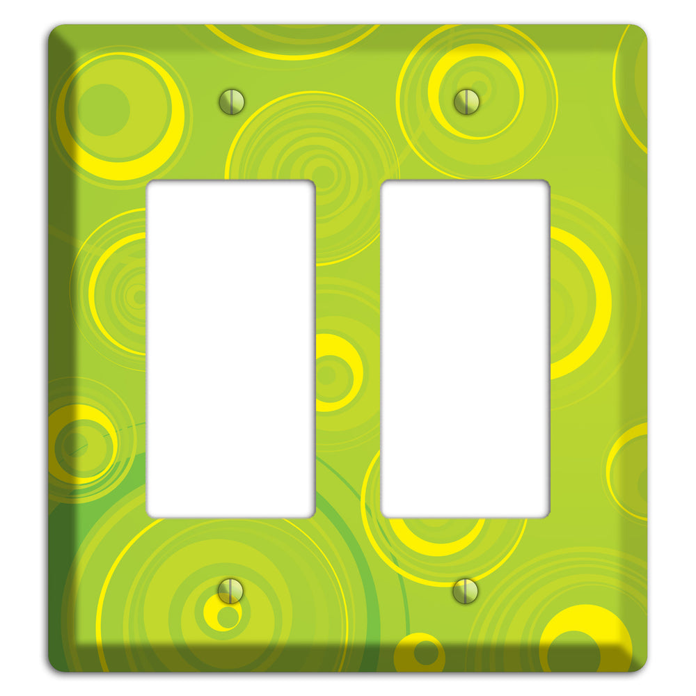 Green-yellow Circles 2 Rocker Wallplate