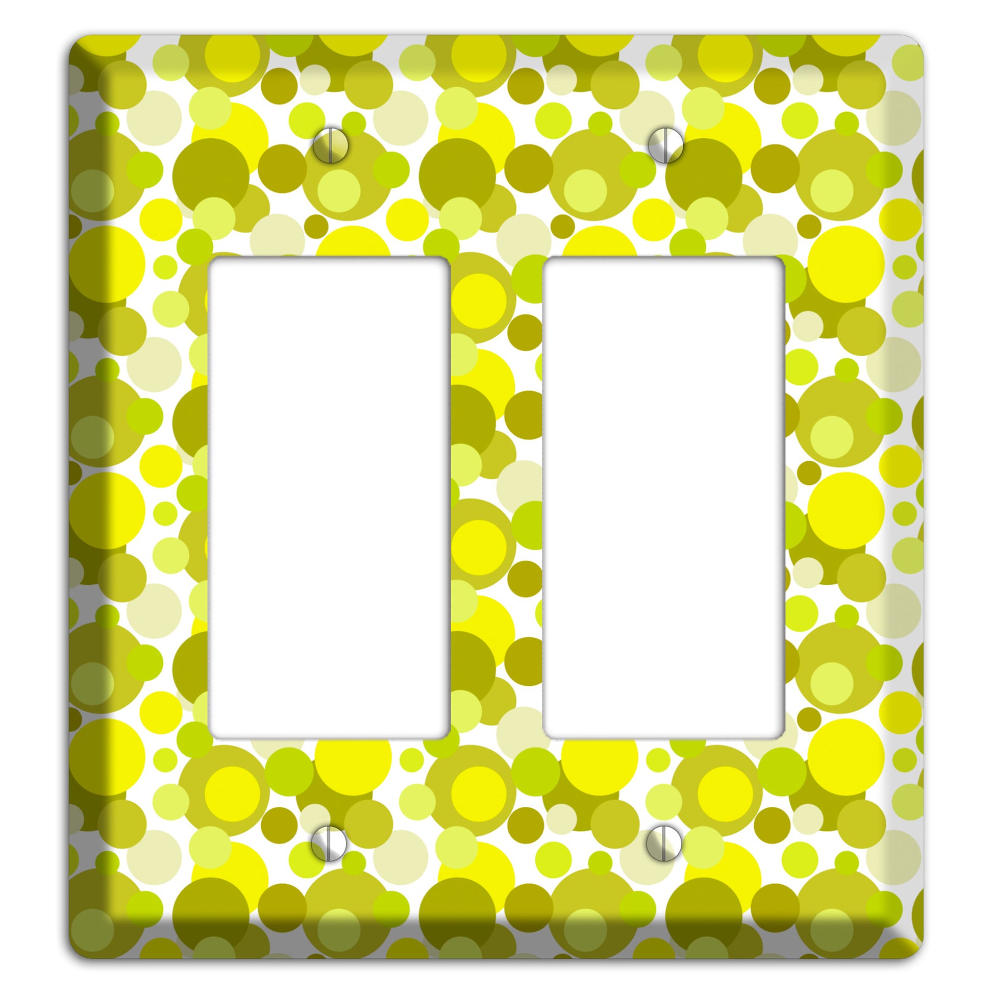 Multi Olive Bubble Dots 2 Rocker Wallplate