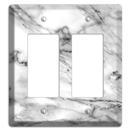 Black and White marble 2 Rocker Wallplate