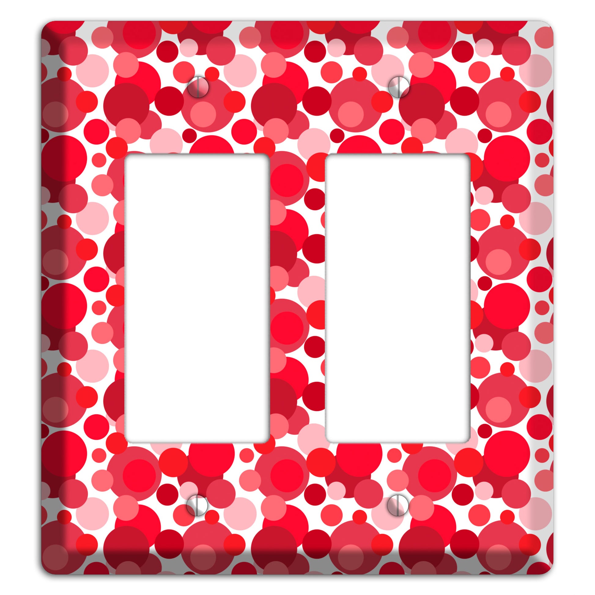 Multi Red Bubble Dots 2 Rocker Wallplate