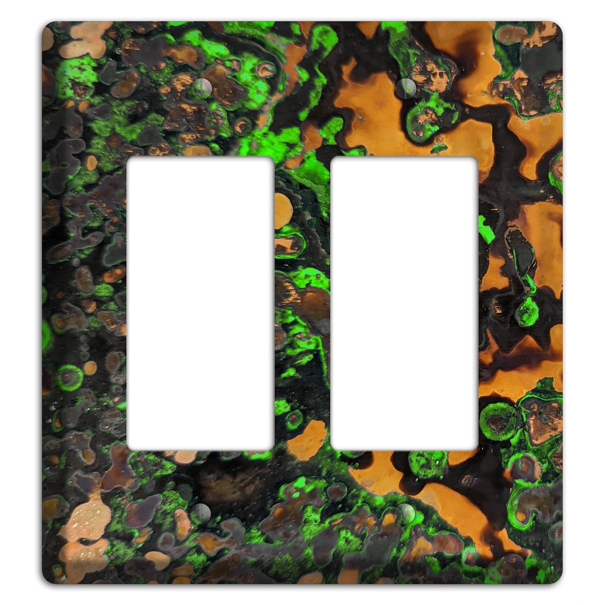 Copper Verdigris Double Rocker Cover Plate