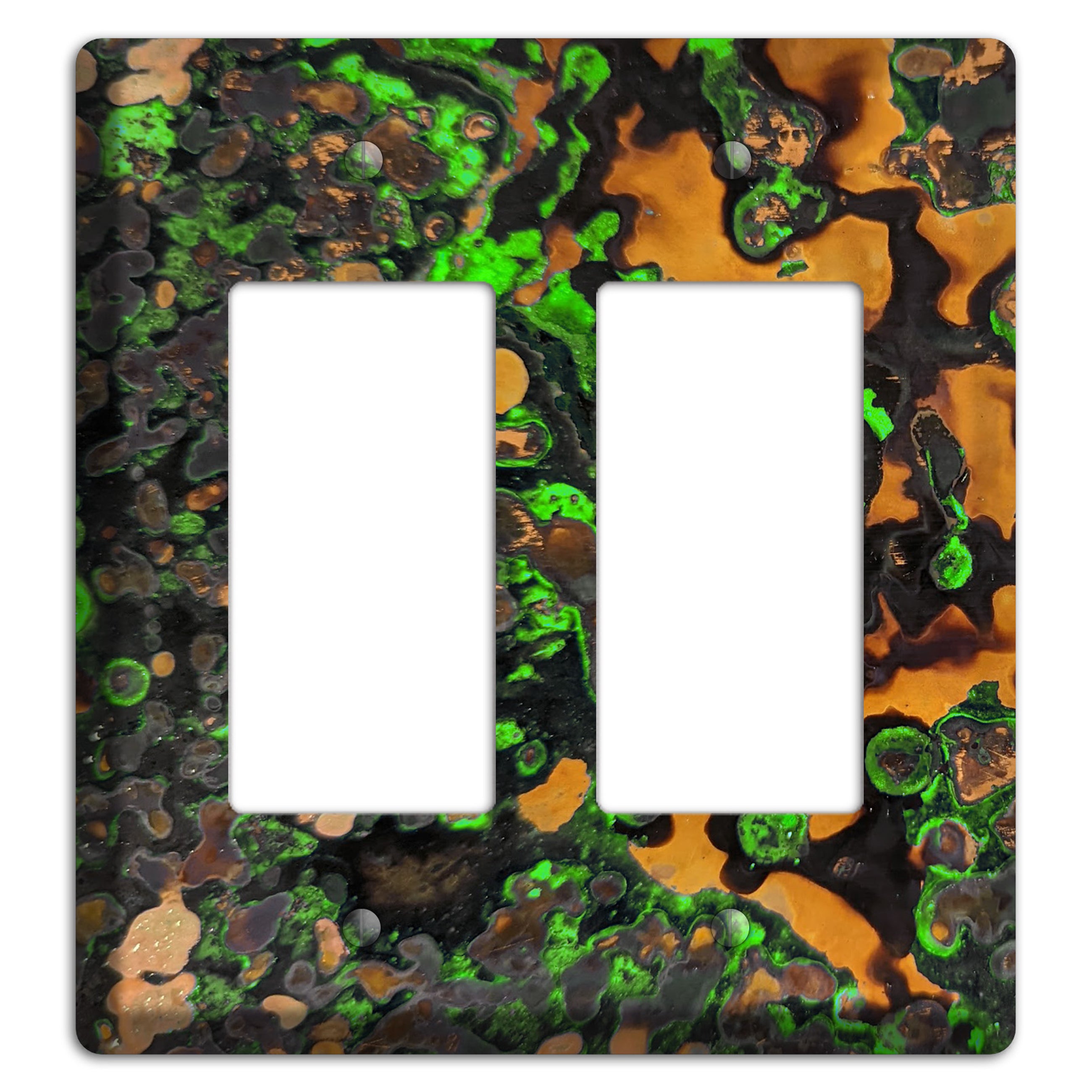 Copper Verdigris Double Rocker Cover Plate
