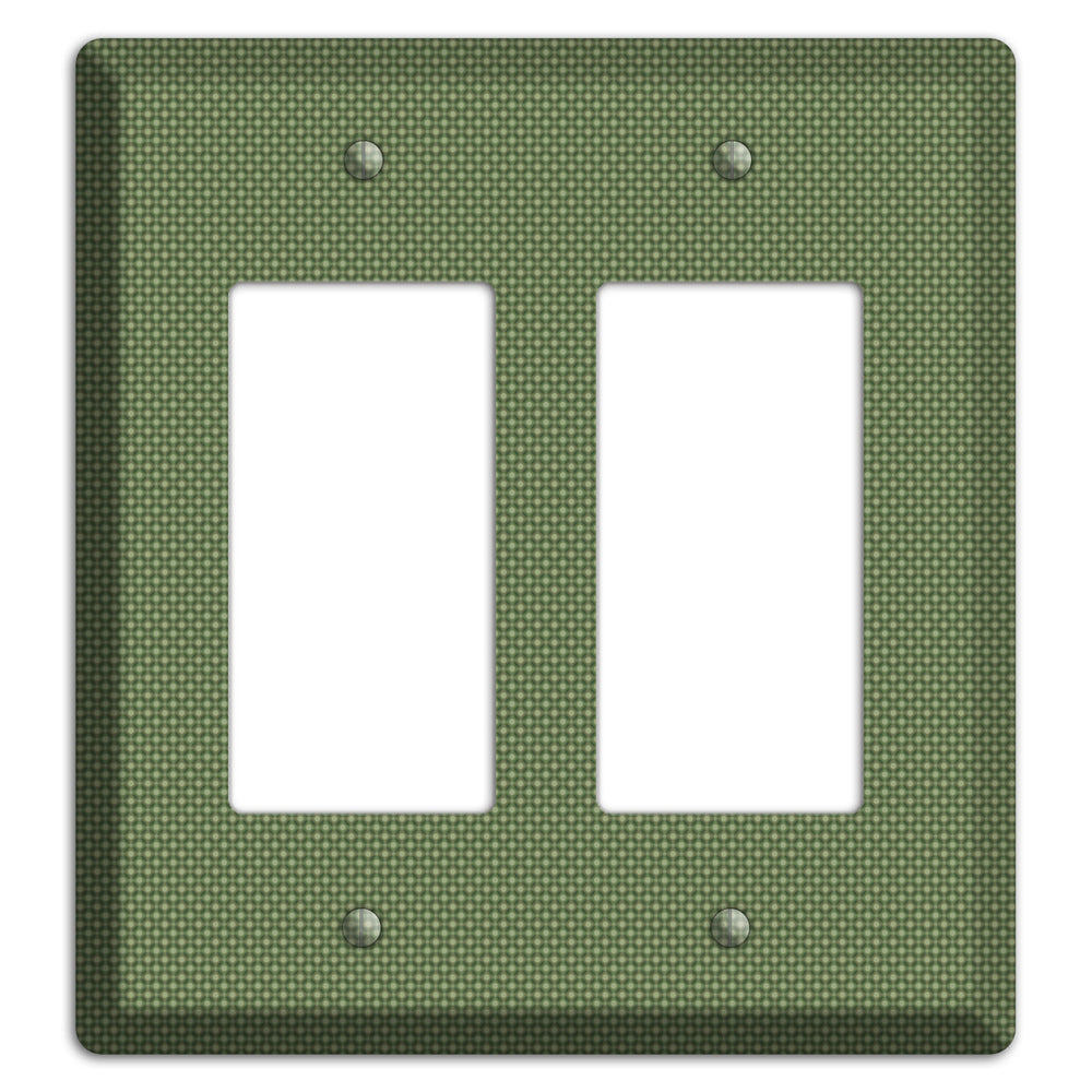 Multi Green Tiny Checkered Circles 2 Rocker Wallplate