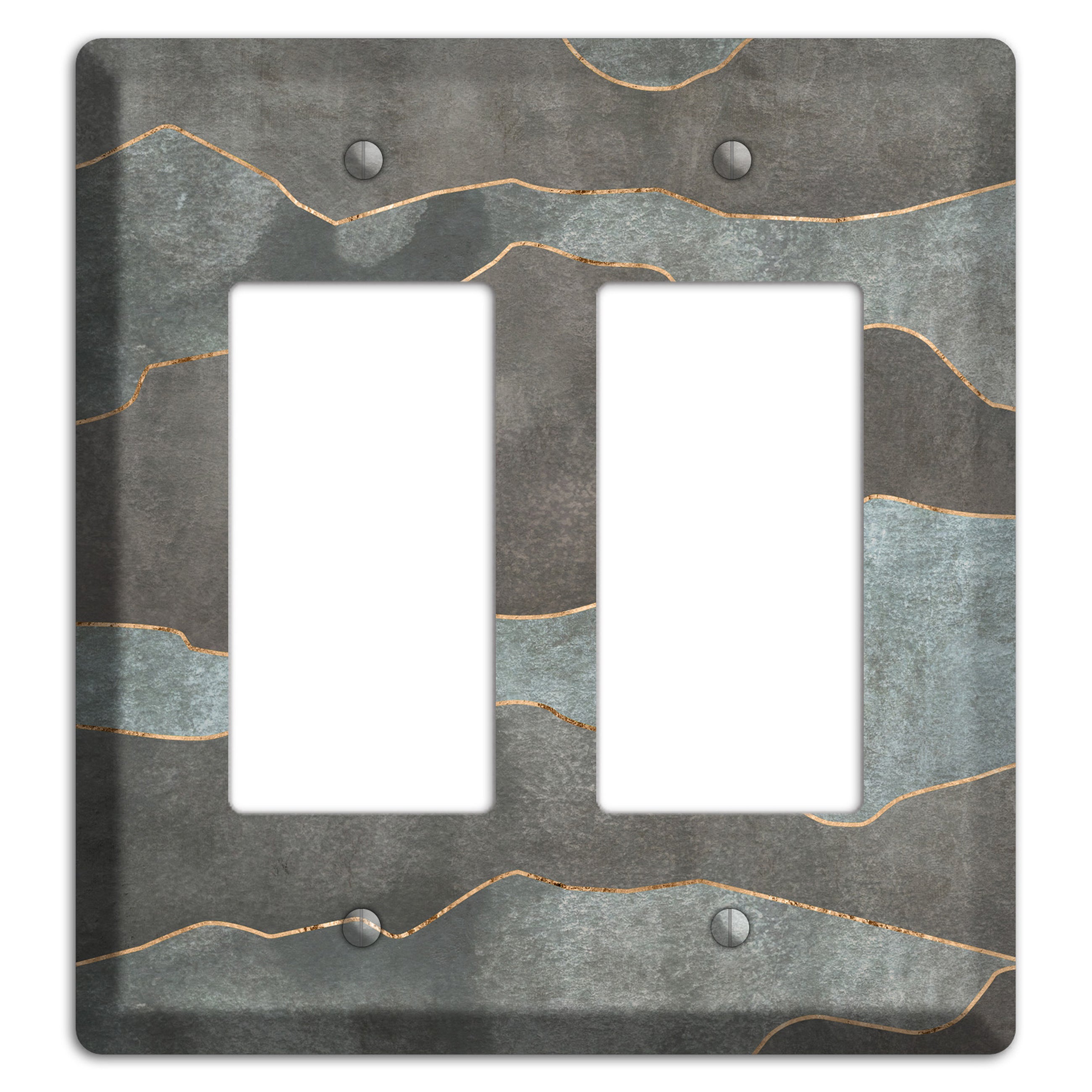 Dusty Blue Mountain Range 2 Rocker Wallplate