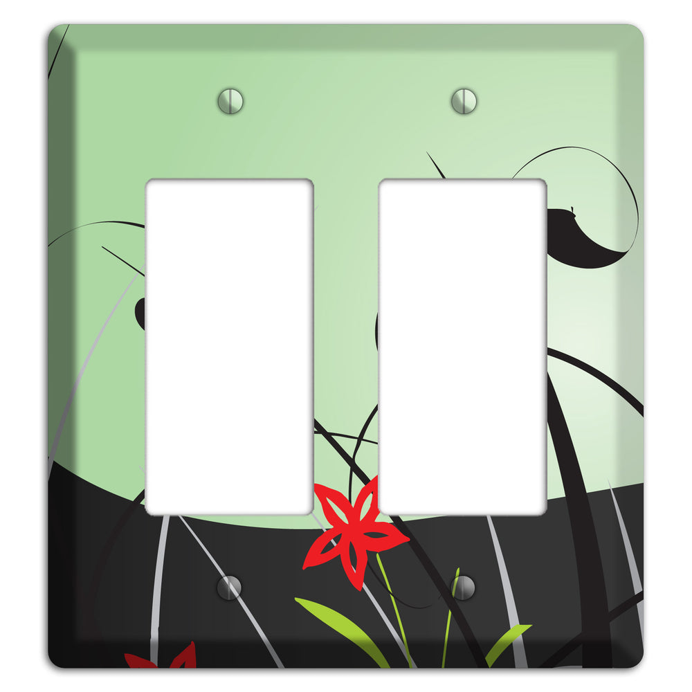 Mint Green Floral Sprig 2 Rocker Wallplate