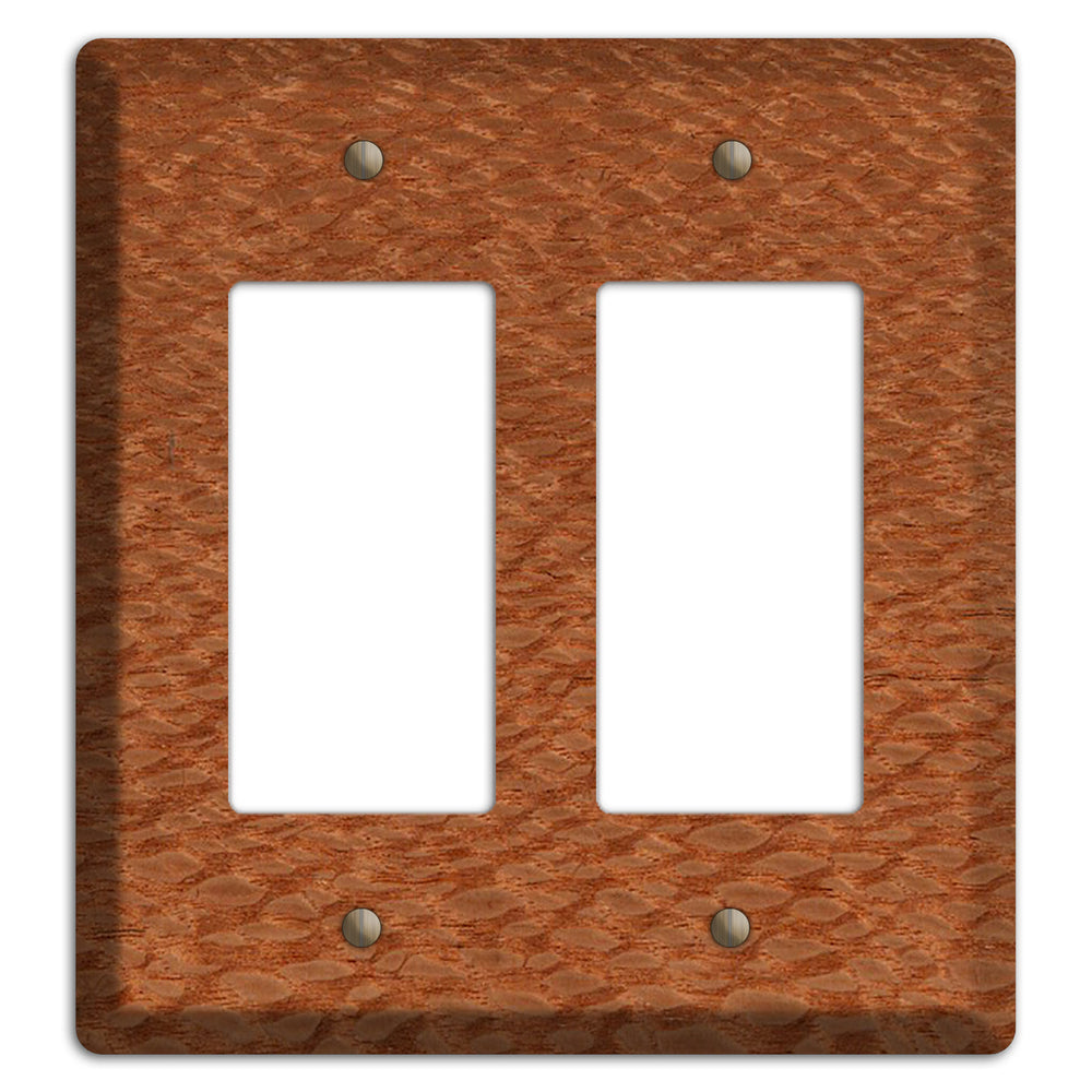 Lacewood Wood Double Rocker Cover Plate