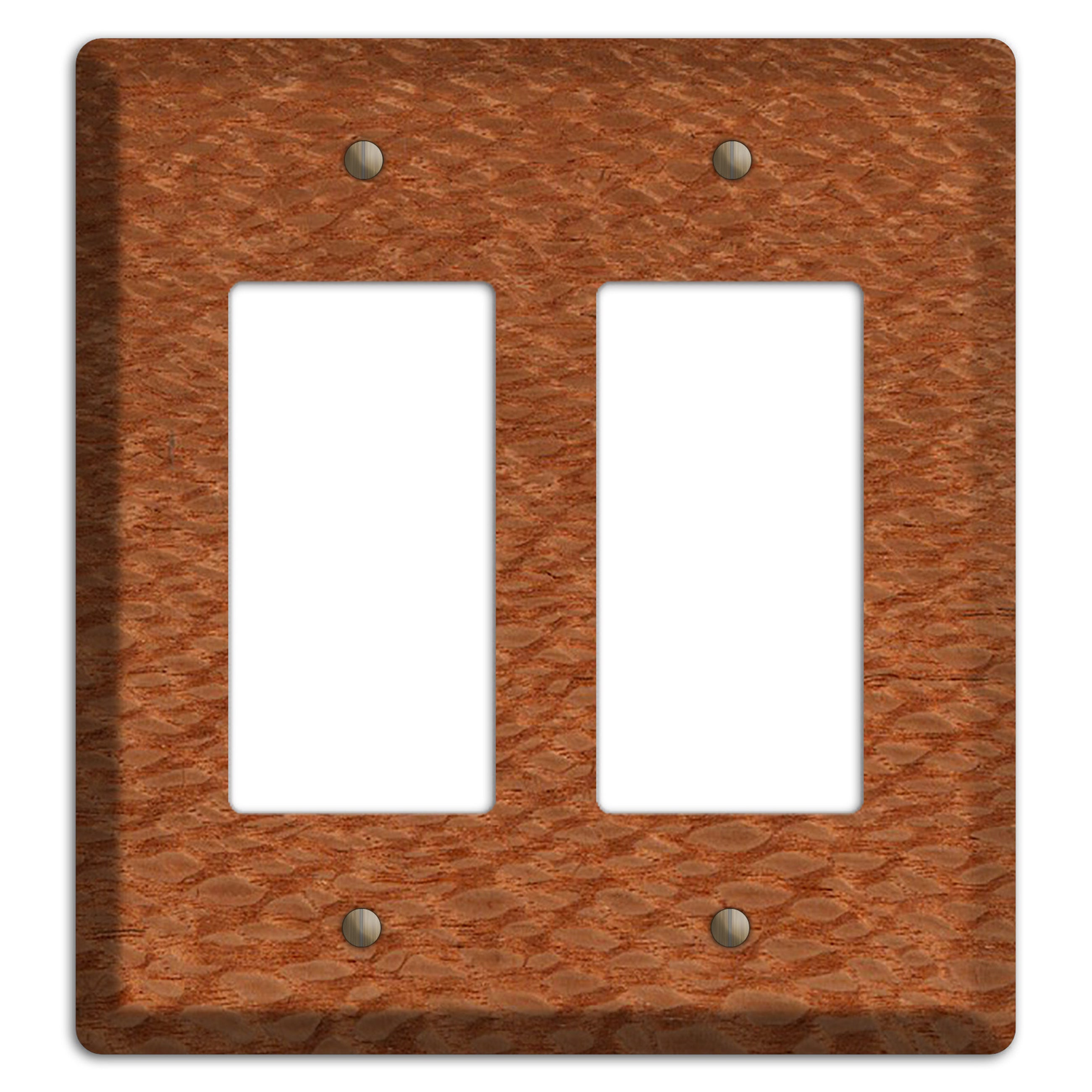 Lacewood Wood Double Rocker Cover Plate