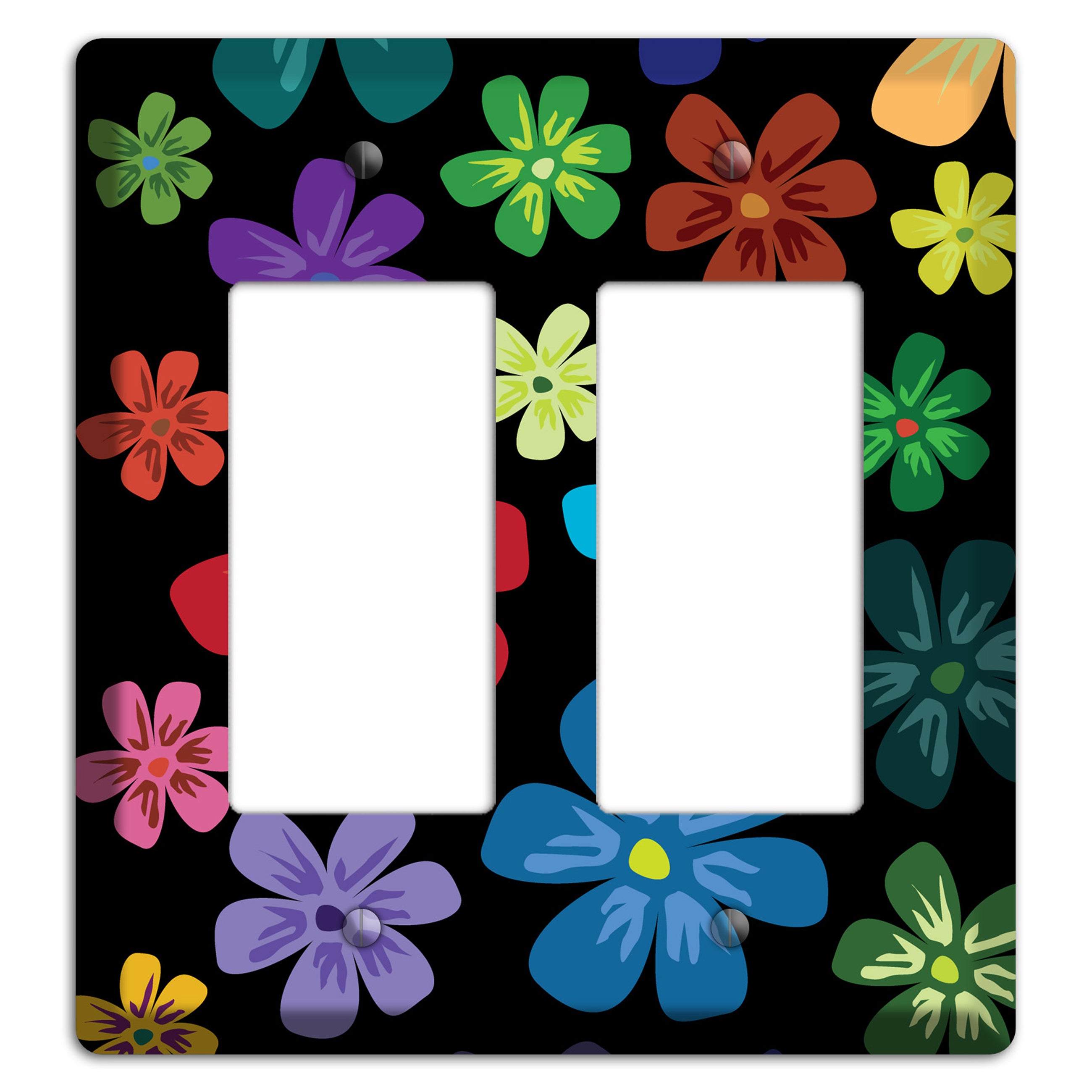 Green Flowers 2 Rocker Wallplate