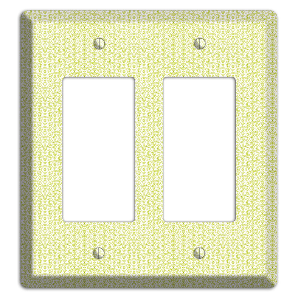 Olive Tiny Toile Half Drop 2 Rocker Wallplate