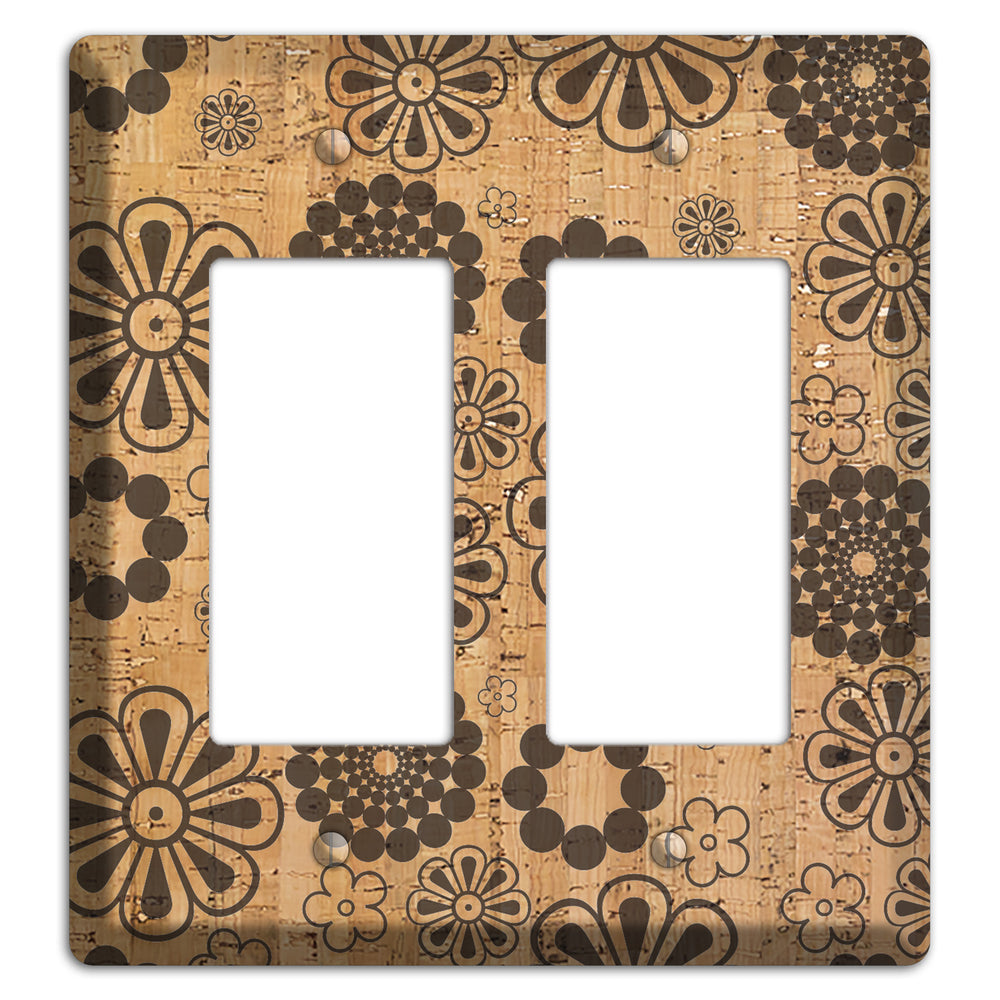 Retro Floral Cork 2 Rocker Wallplate