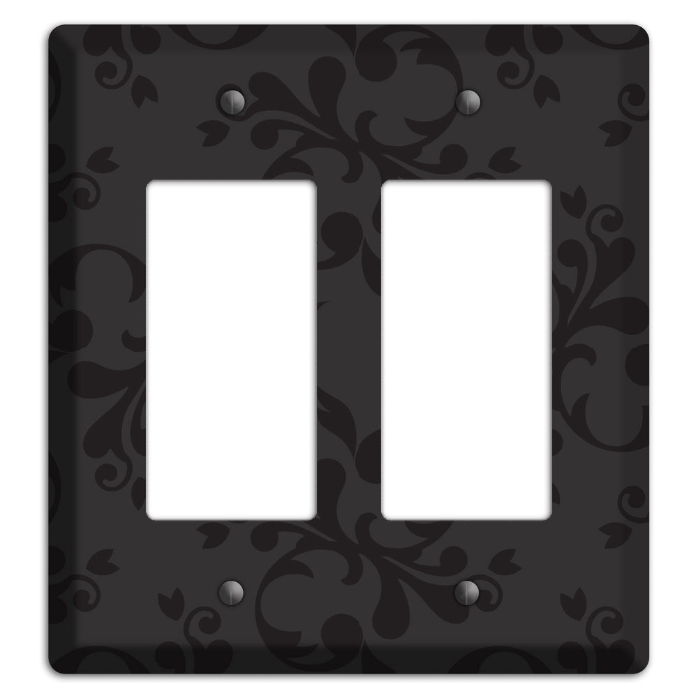 Black Victorian Toile 2 Rocker Wallplate