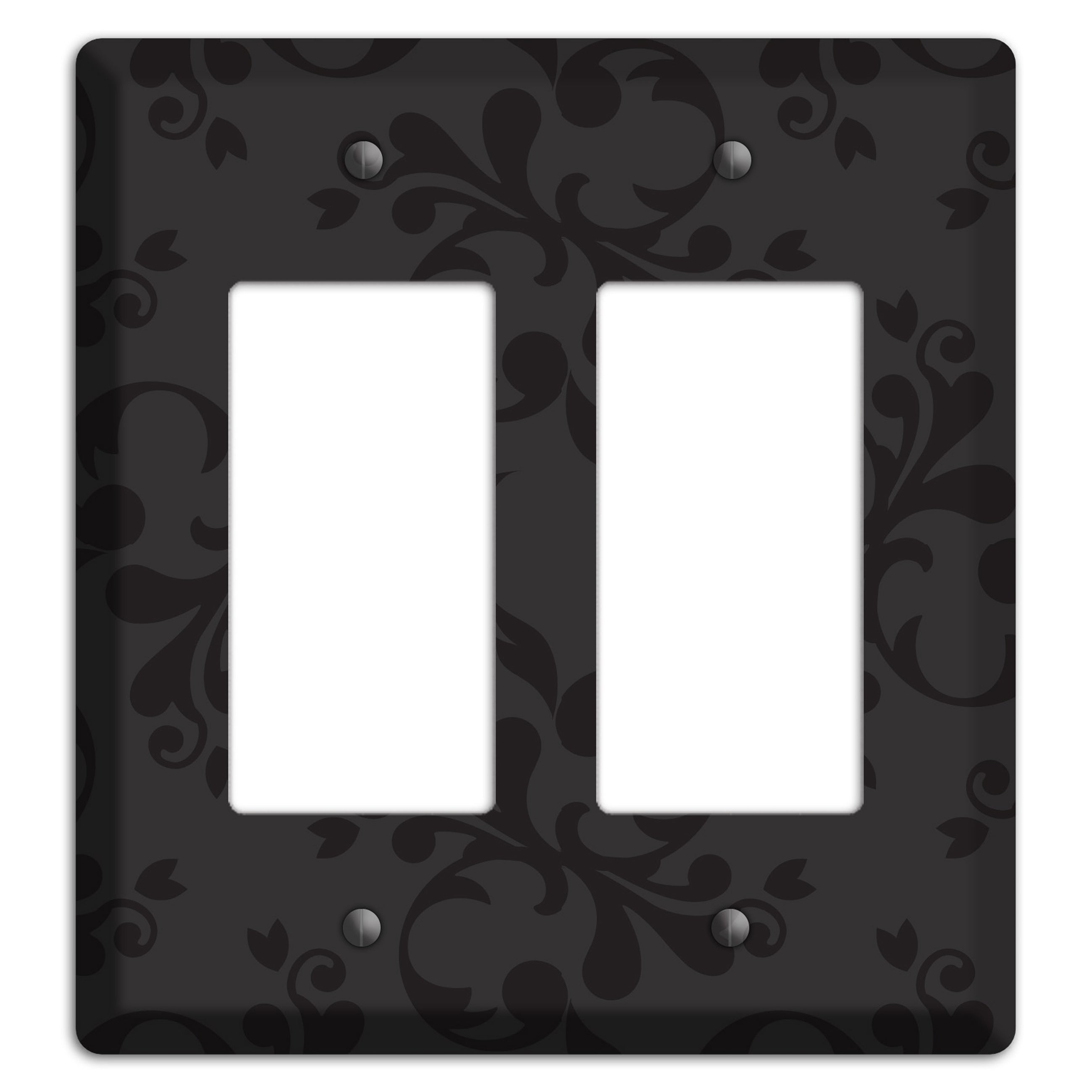 Black Victorian Toile 2 Rocker Wallplate