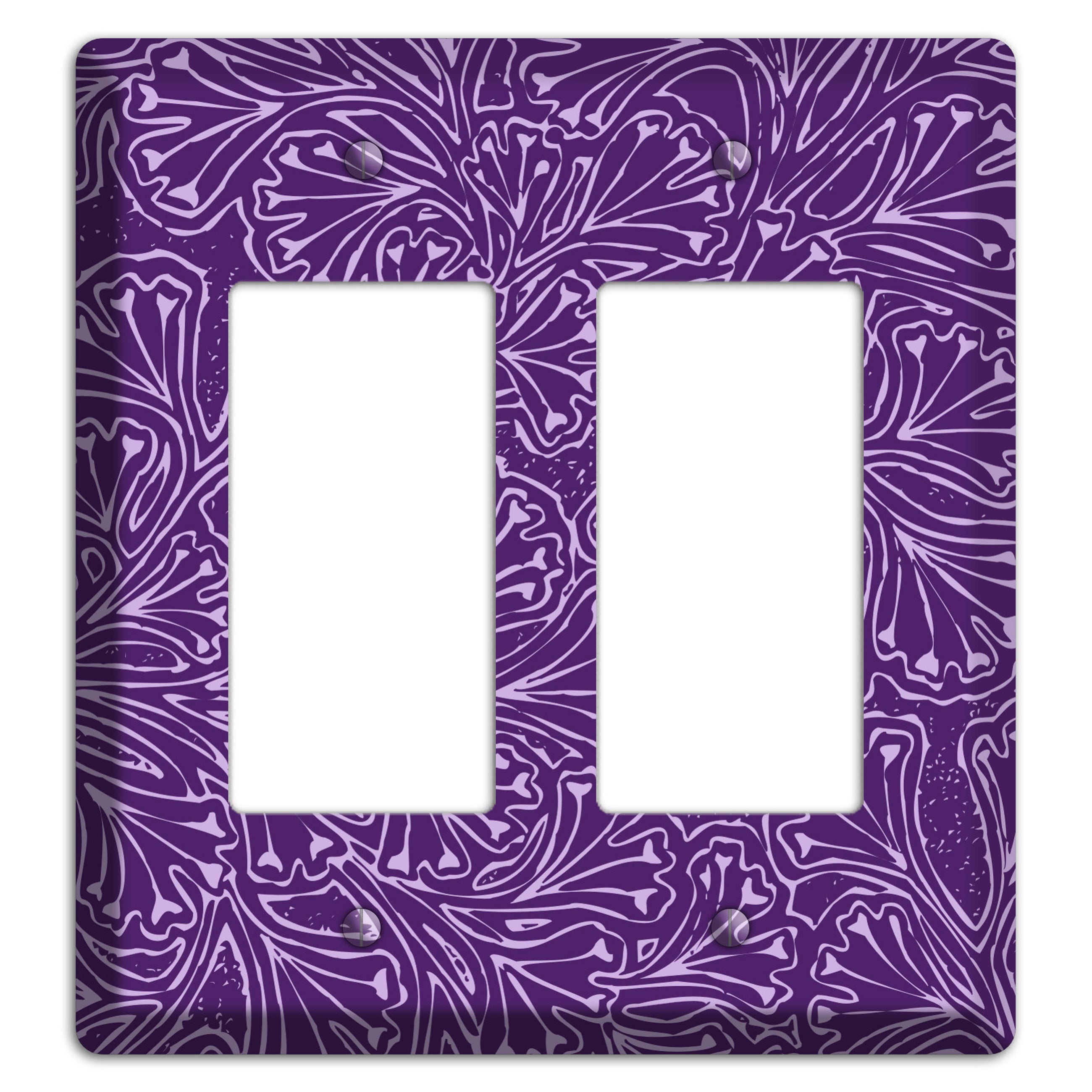 Deco Purple Interlocking Floral 2 Rocker Wallplate