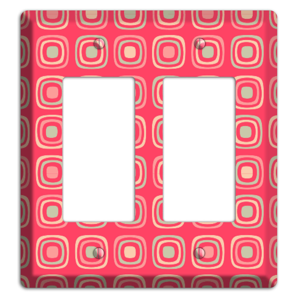 Multo Pink Retro Squares 2 Rocker Wallplate