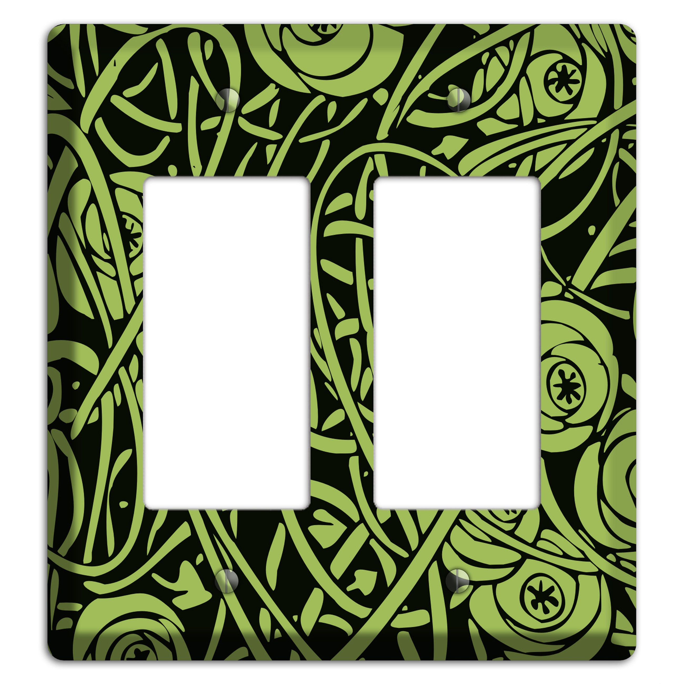 Green Deco Floral 2 Rocker Wallplate