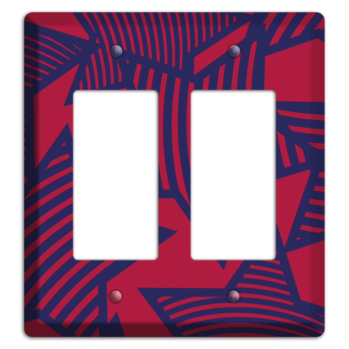 Red with Large Blue Stars 2 Rocker Wallplate