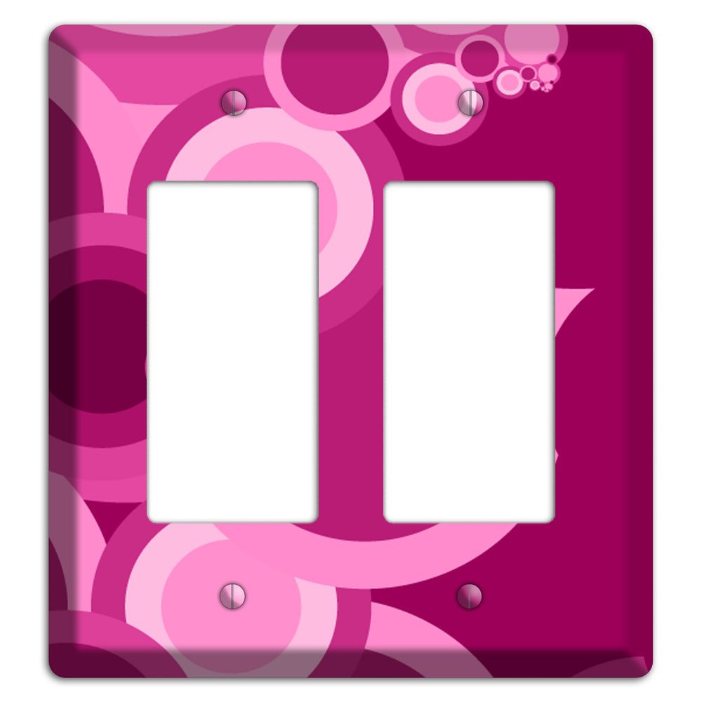 Pink and Fuschia Circles 2 Rocker Wallplate