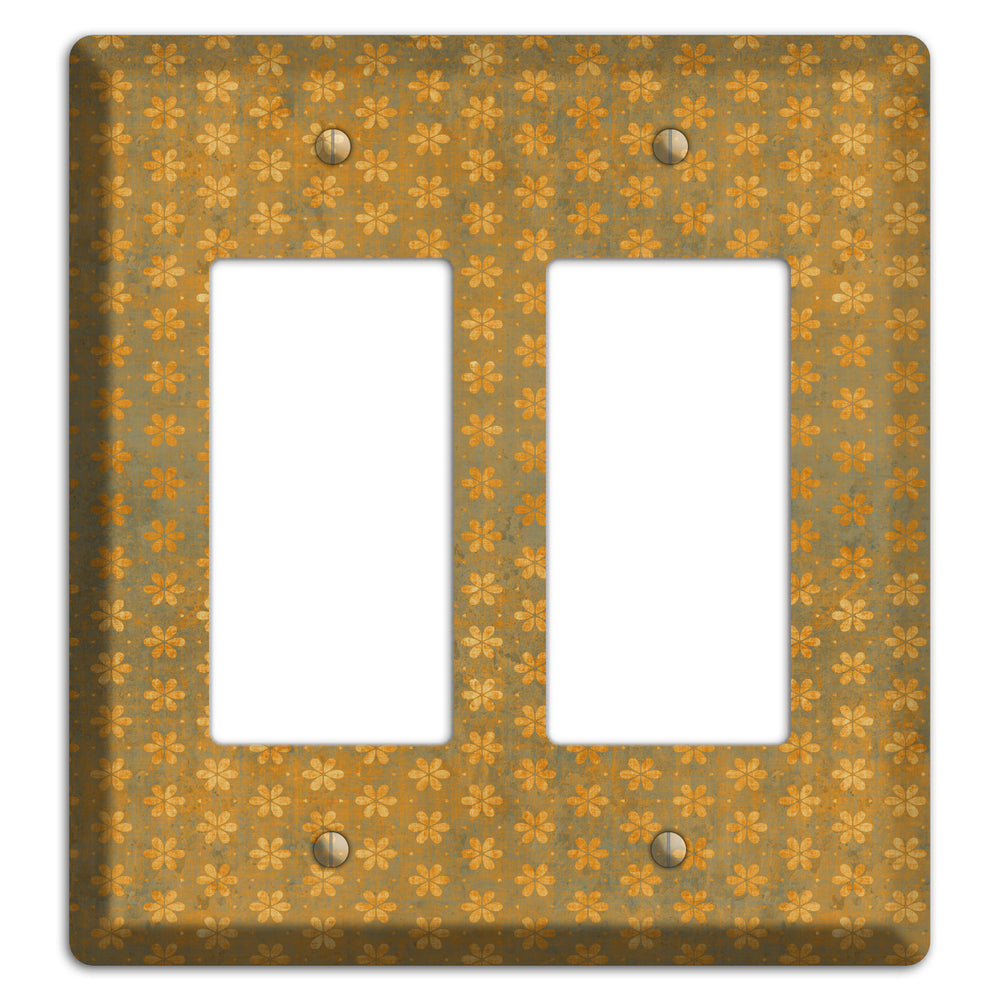Olive Grunge Floral Contour 2 Rocker Wallplate