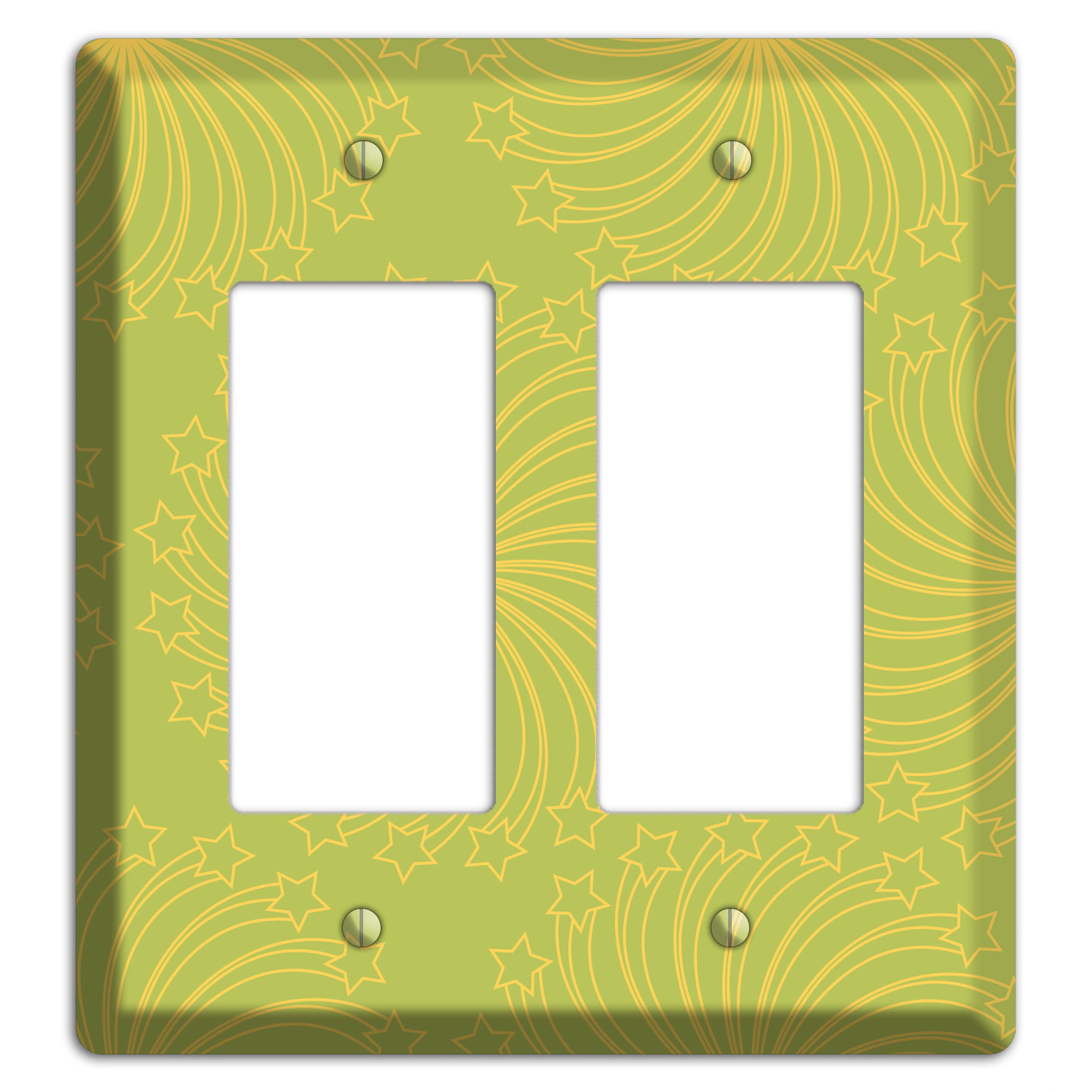 Multi Lime Star Swirl 2 Rocker Wallplate