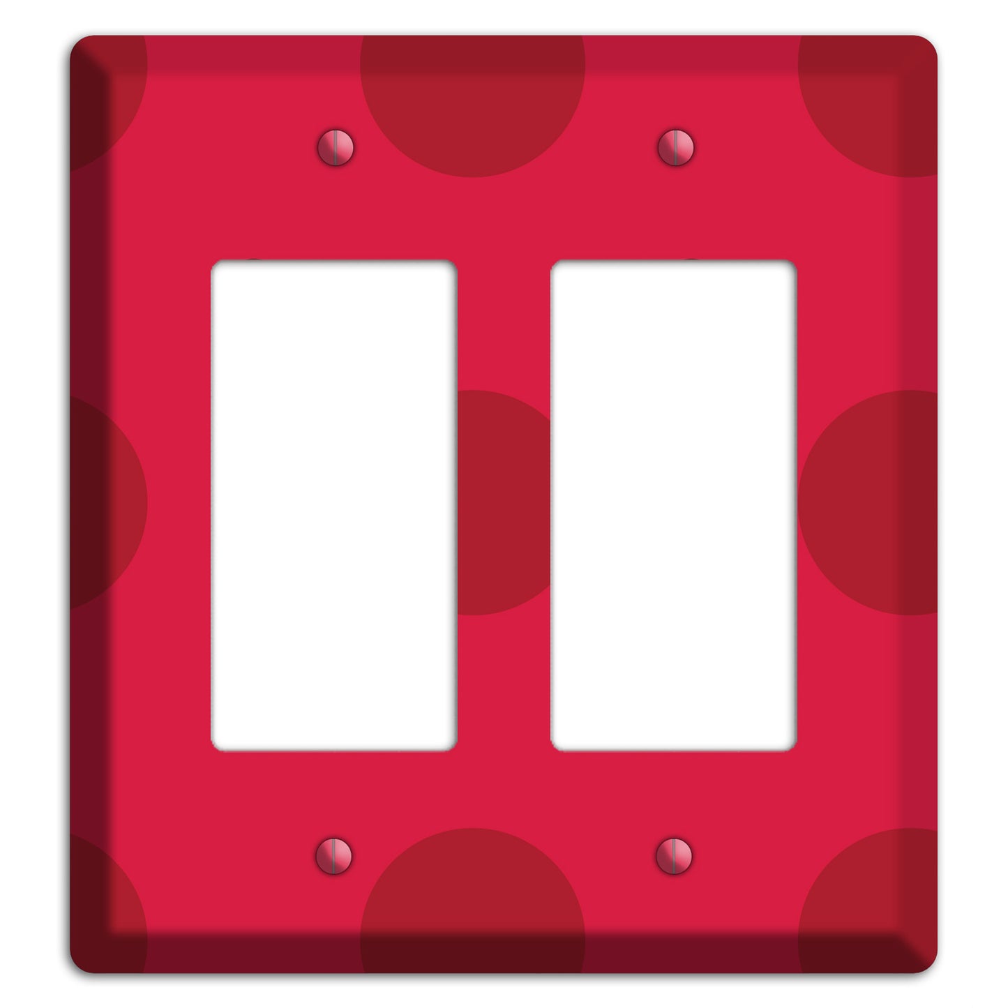 Red with Red Multi Tiled Medium Dots 2 Rocker Wallplate