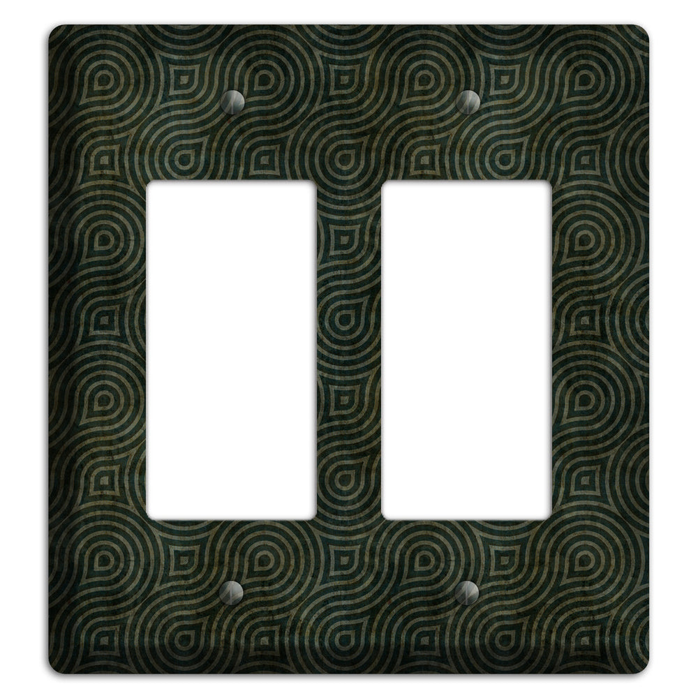 Green and Black Swirl 2 Rocker Wallplate