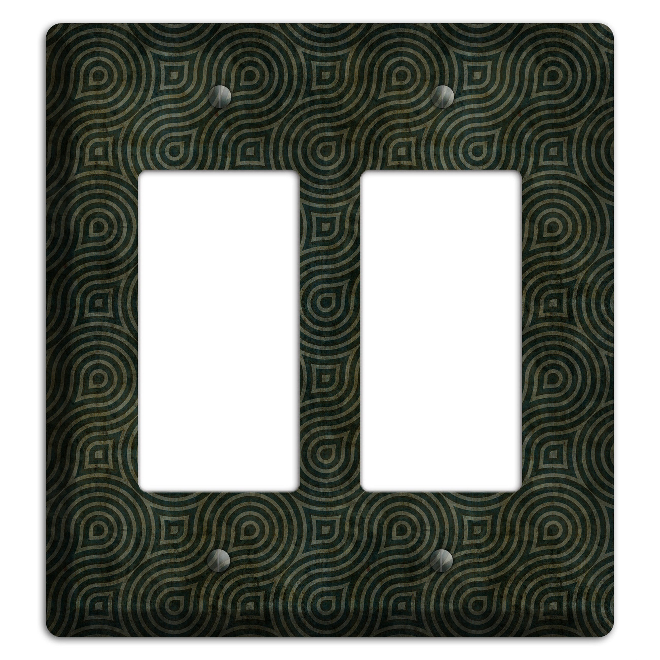 Green and Black Swirl 2 Rocker Wallplate