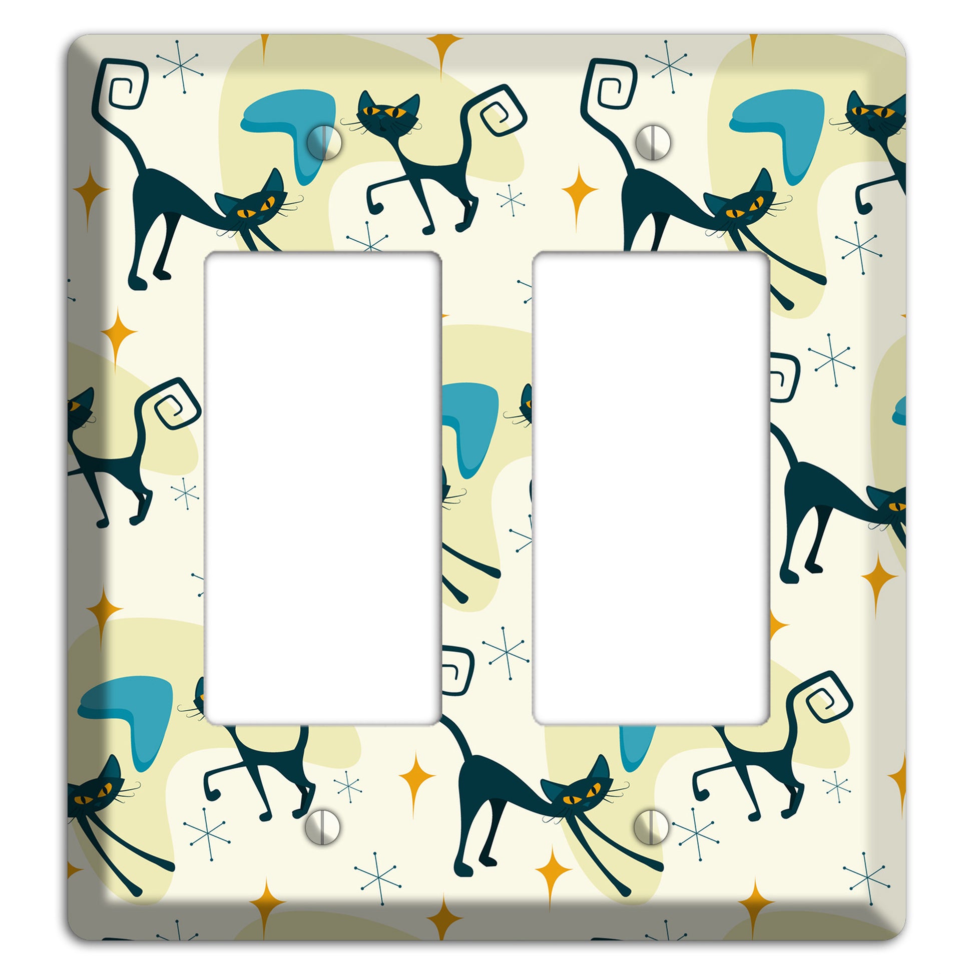 Black Cats 2 Rocker Wallplate