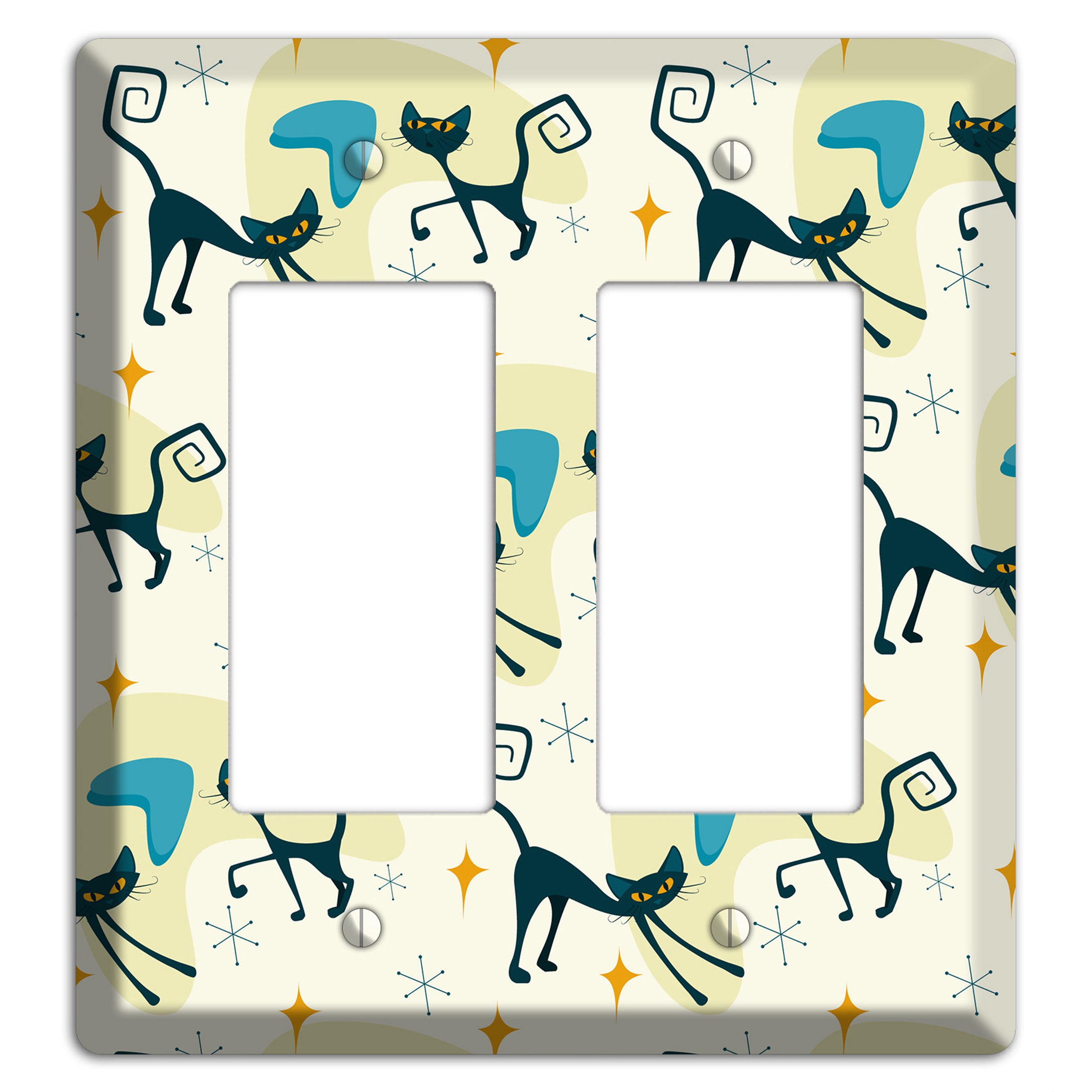 Black Cats 2 Rocker Wallplate
