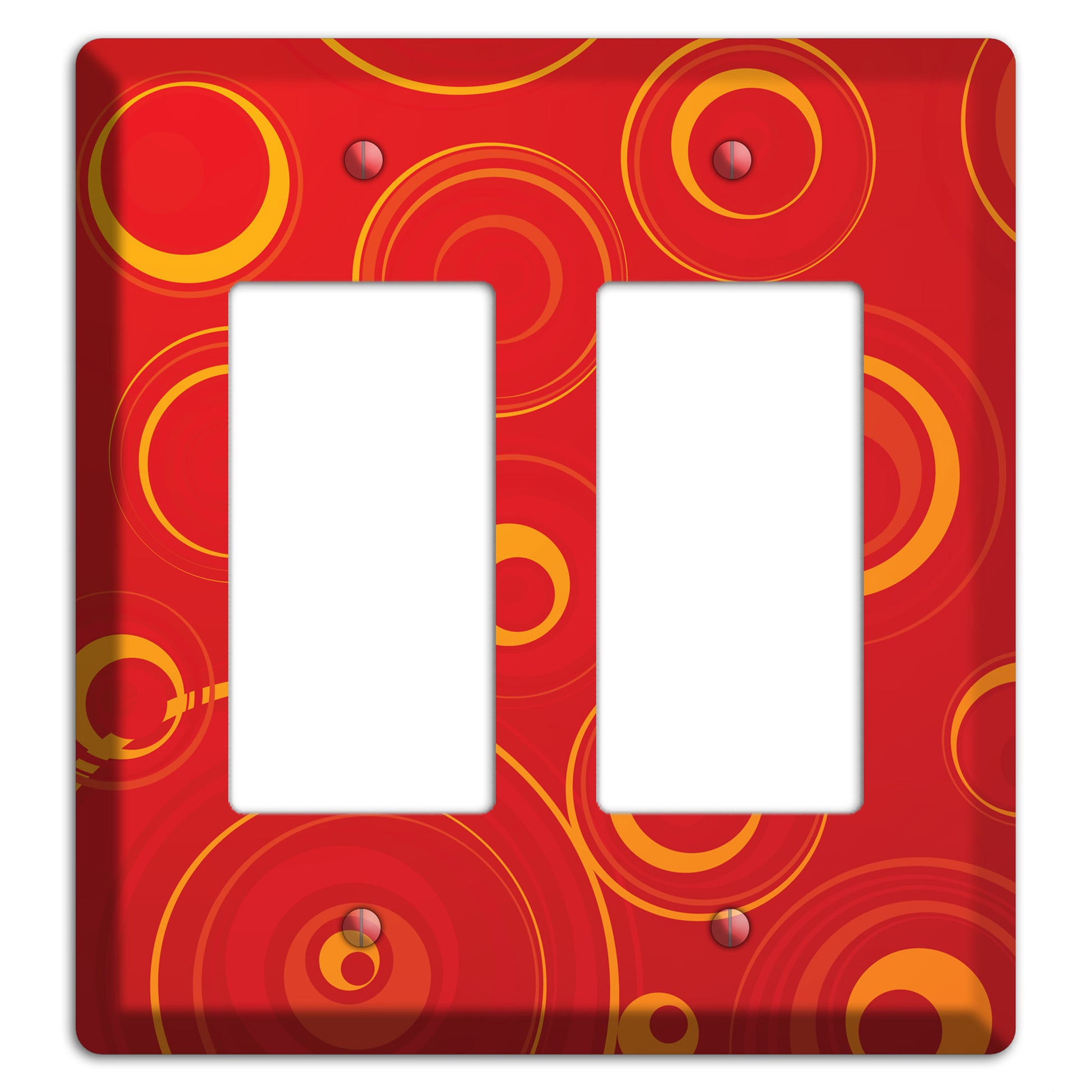 Red Circles 2 Rocker Wallplate